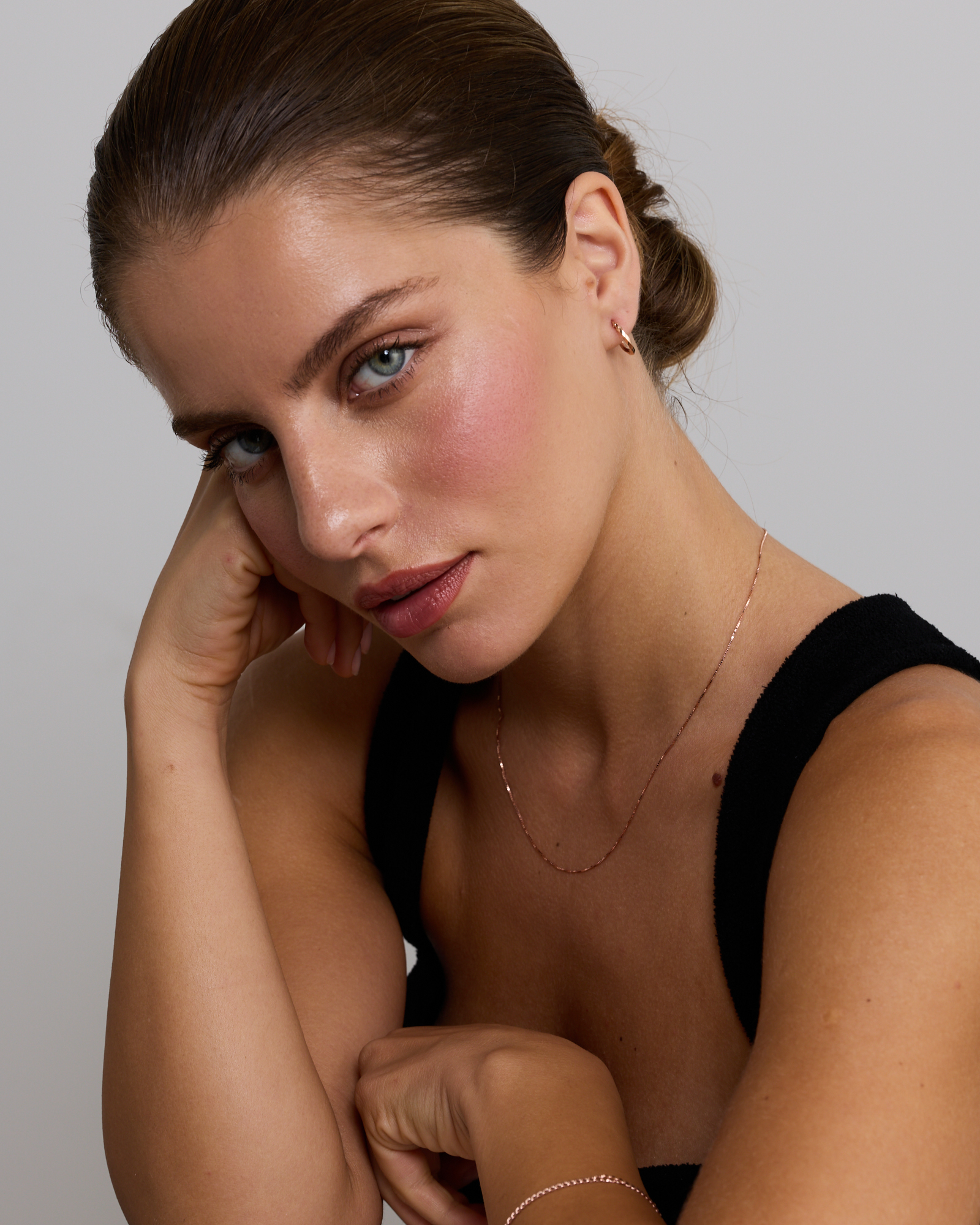 Square Twist Hoop Earrings in 10kt Rose Gold