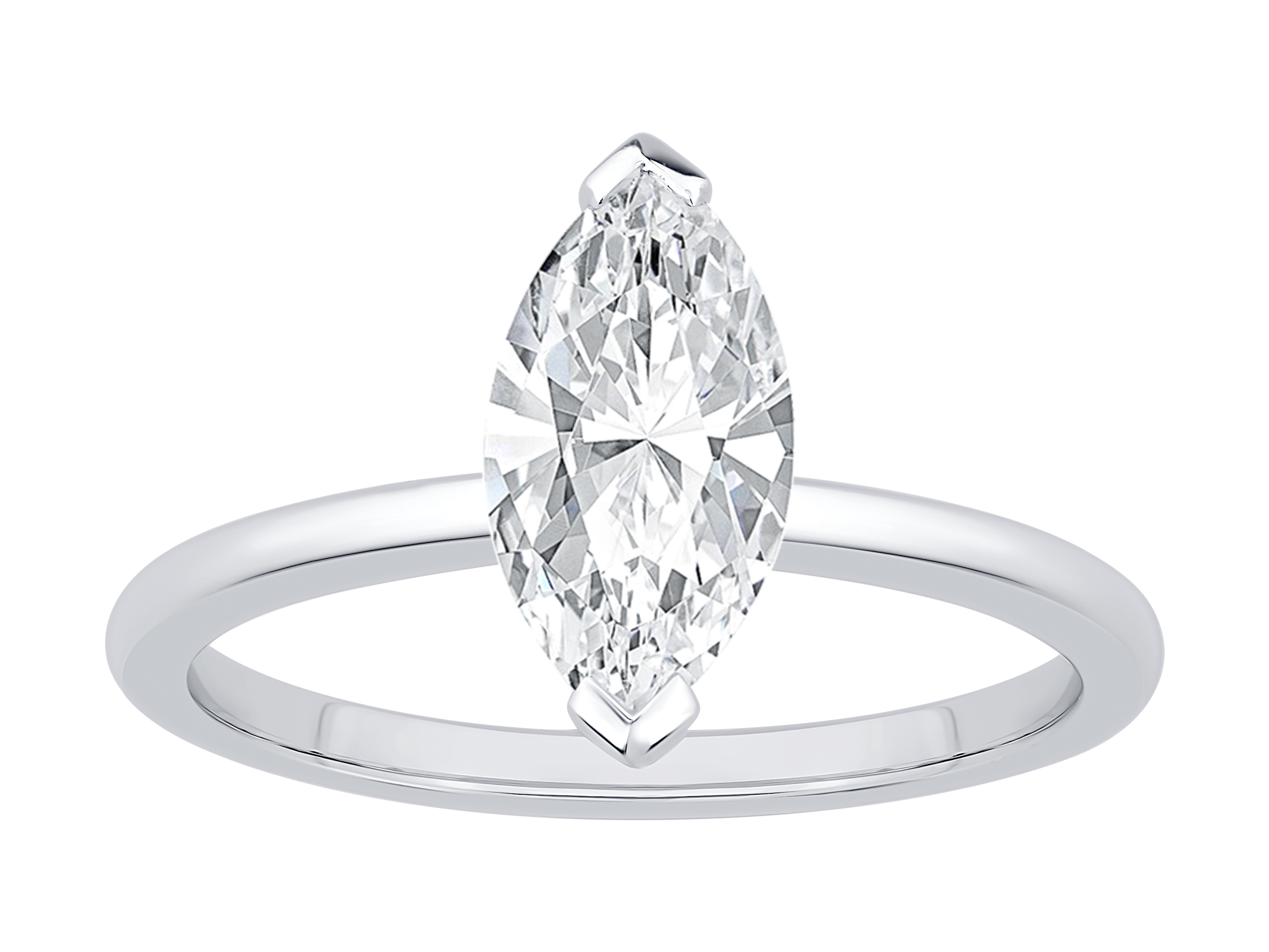 1.25 Carat TW Marquise Laboratory-Grown Diamond Solitaire Engagement Ring 14kt Gold