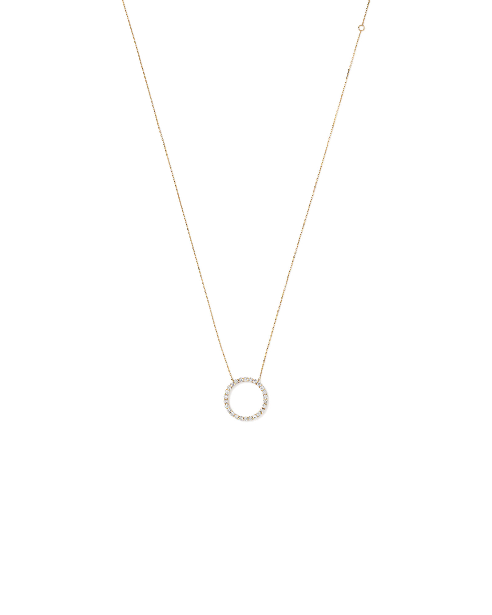 0.85 Carat TW Laboratory-Grown Diamond Circle Necklace in 10kt Yellow Gold