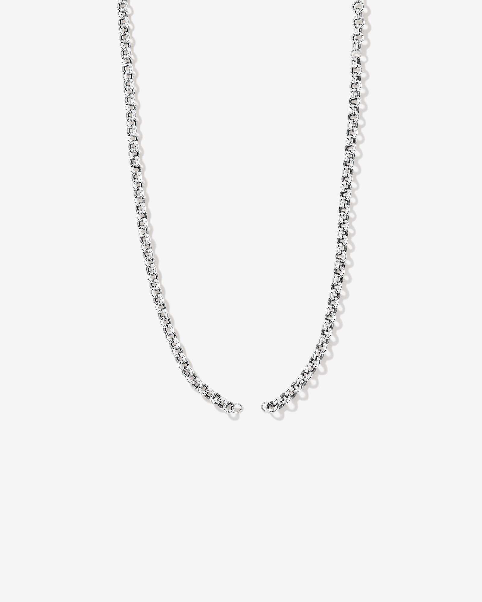 Grande chaîne à pendentif ouvert Belcher de 60 cm (24") en argent sterling