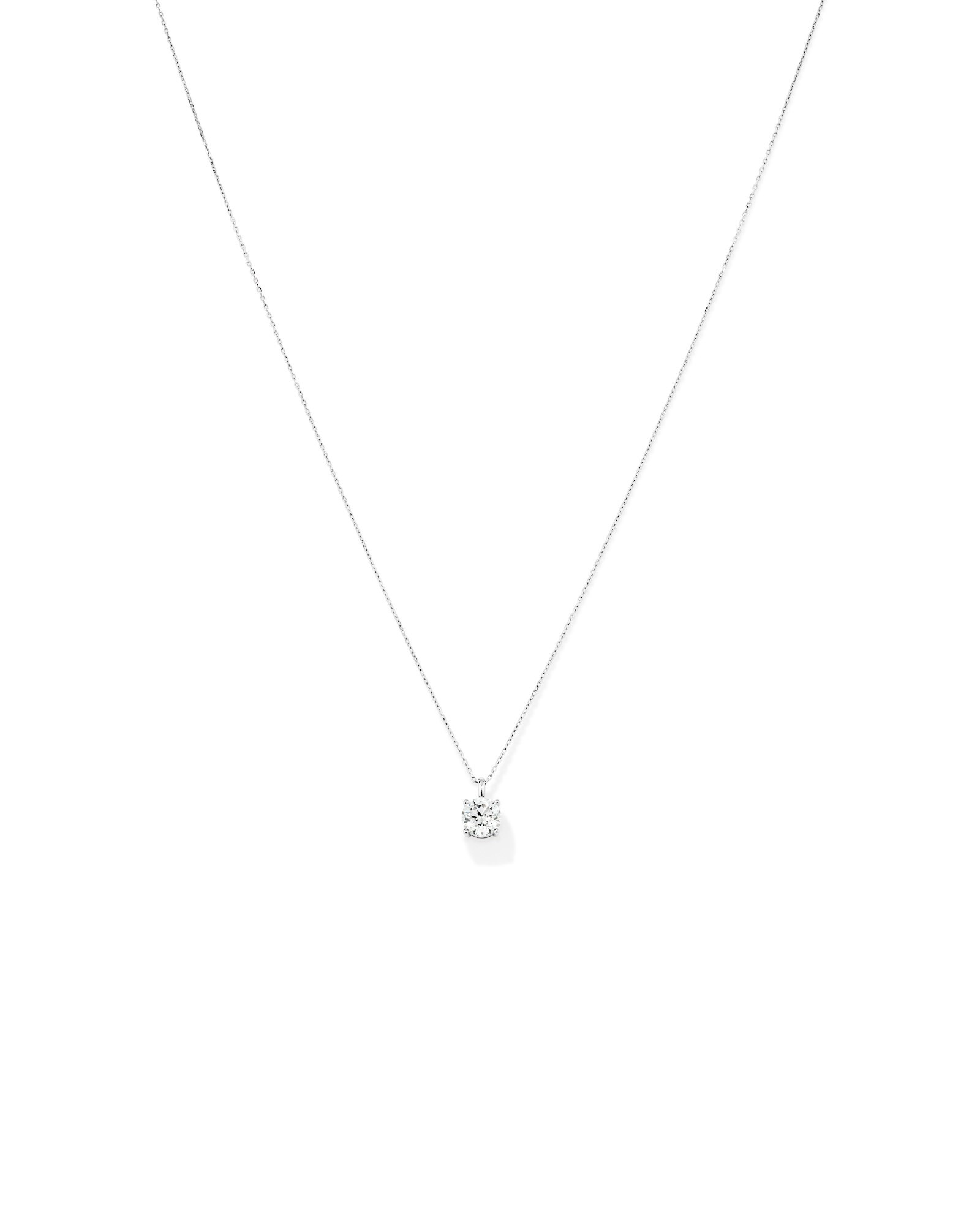 Carat TW Laboratory-Grown Diamond Solitaire Pendant in 14kt White Gold