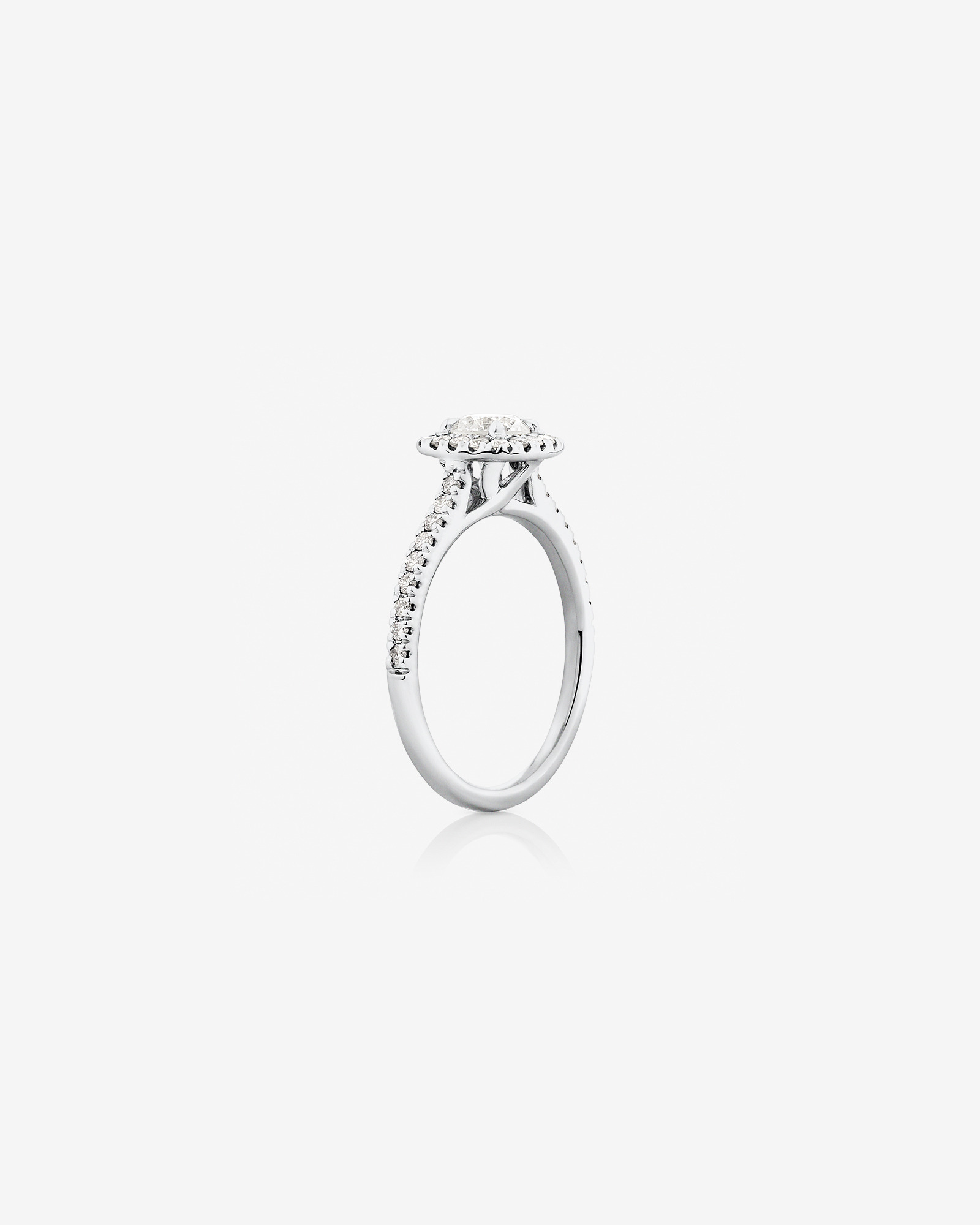 Engagement Ring with 0.95 Carat TW Of Diamonds In 14kt White Gold