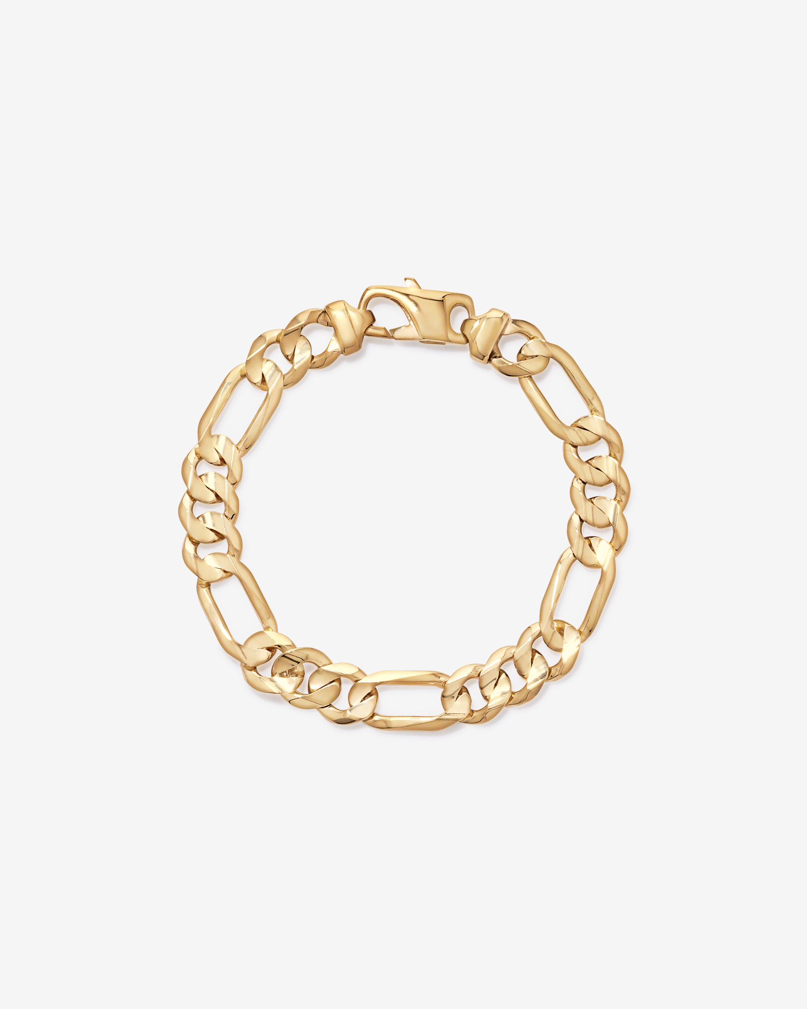 21cm (8") Figaro Chain Bracelet in 18ct Vermeil