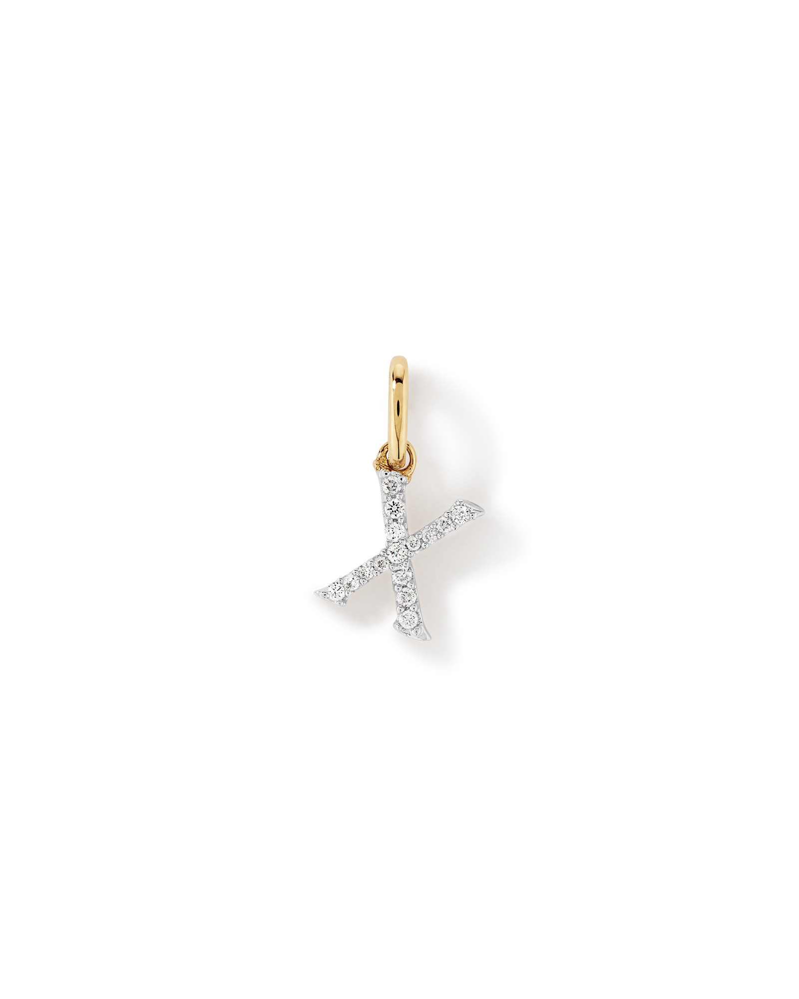 Pendentif Lettre X Initiale Diamant en or jaune 10 carats