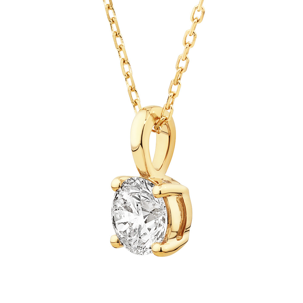 0,50 Carat TW Collier solitaire en diamant en or jaune et blanc 18kt