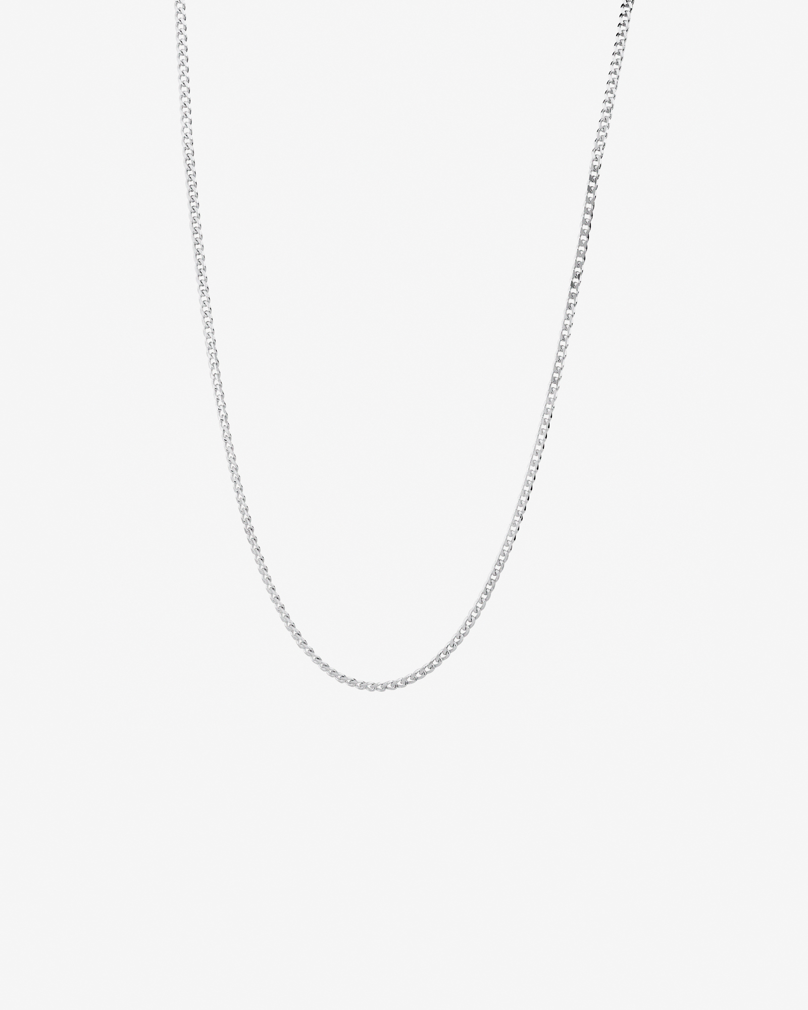 Chaîne gourmette en argent sterling de 50 cm, largeur de 2,5 mm à 3 mm