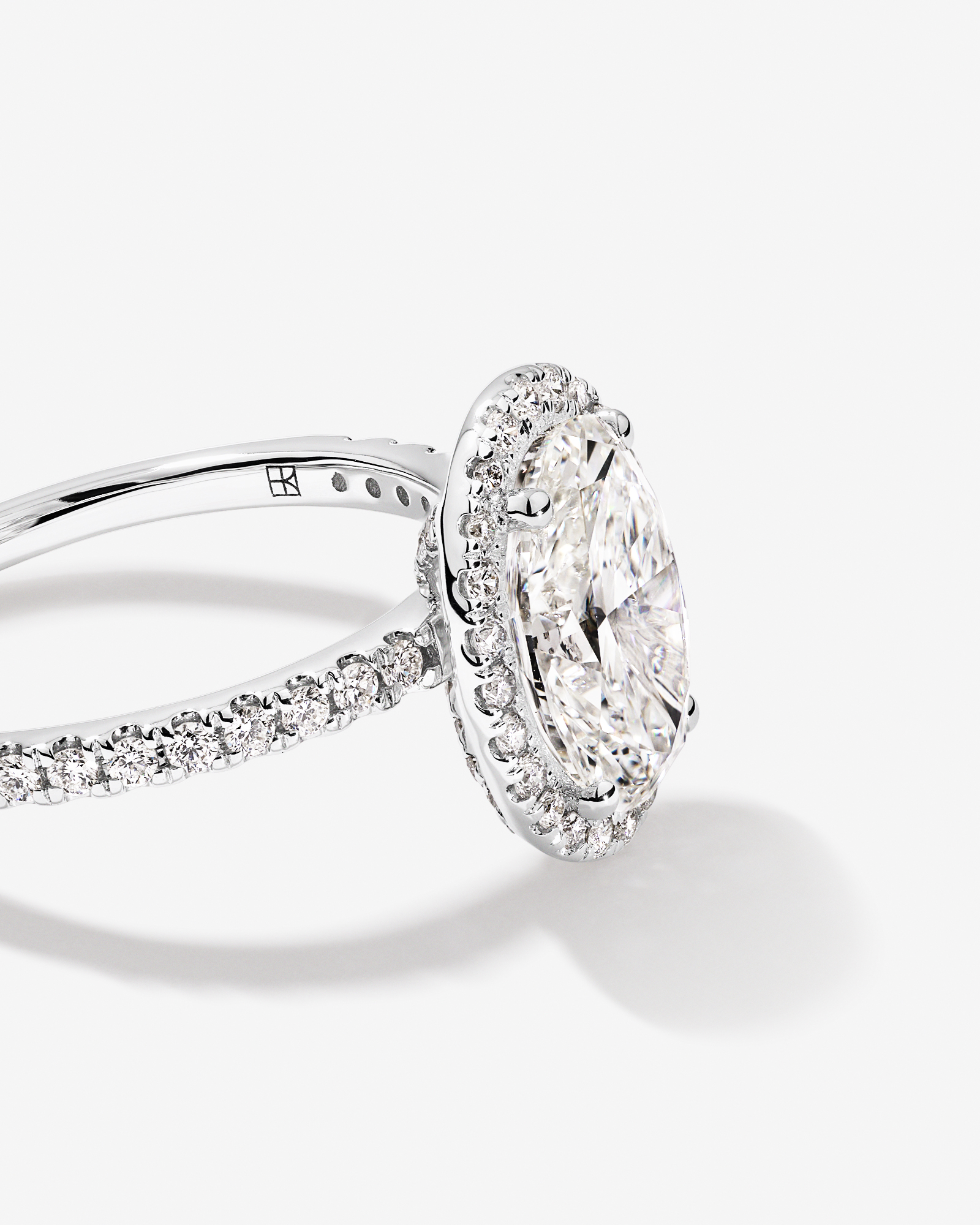 2.92 Carat TW Oval Cut Laboratory Grown Diamond Halo Engagement Ring in 14kt White Gold