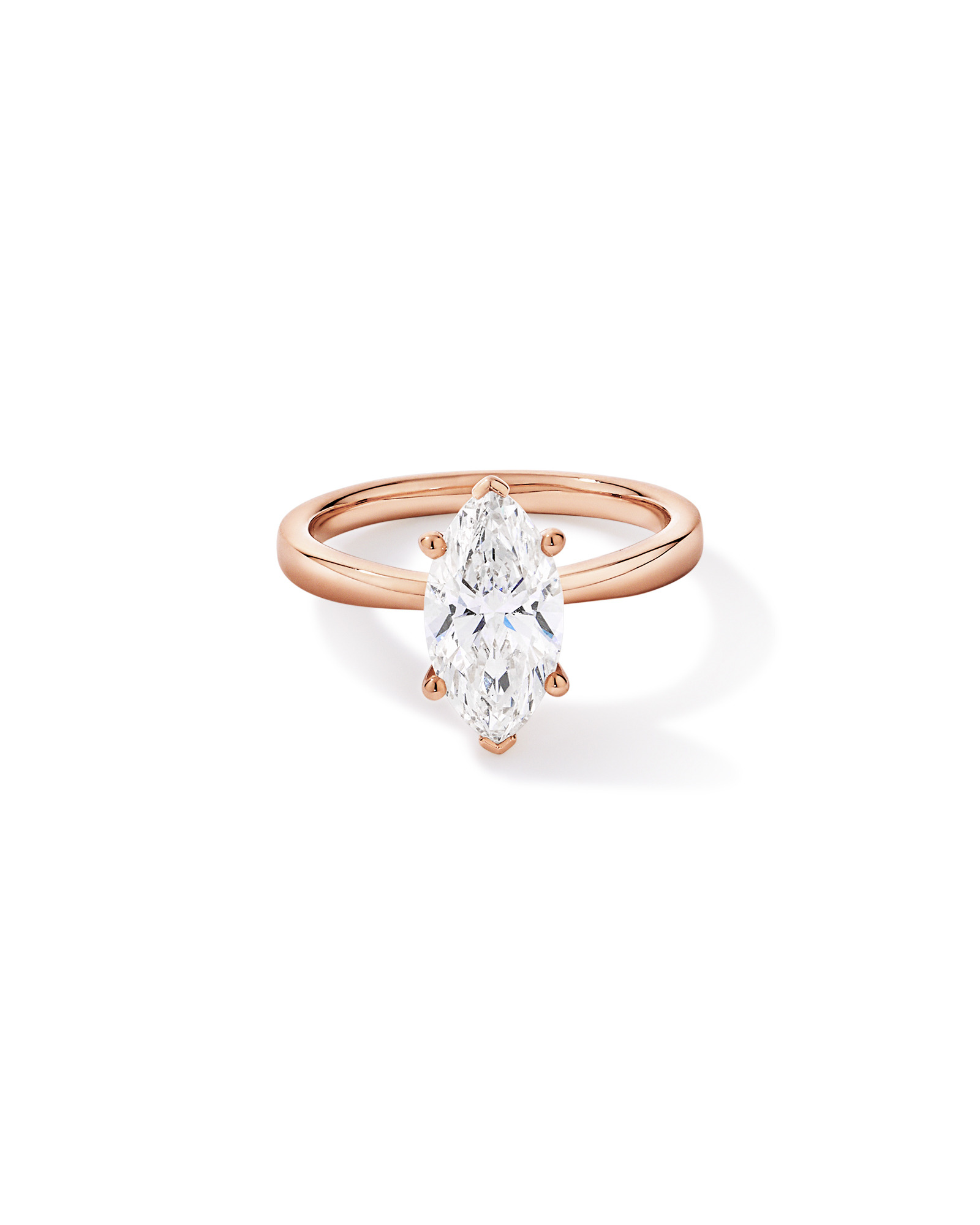 2.00 Carat TW Laboratory-Grown Diamond Marquise Solitaire Ring 14kt Rose Gold