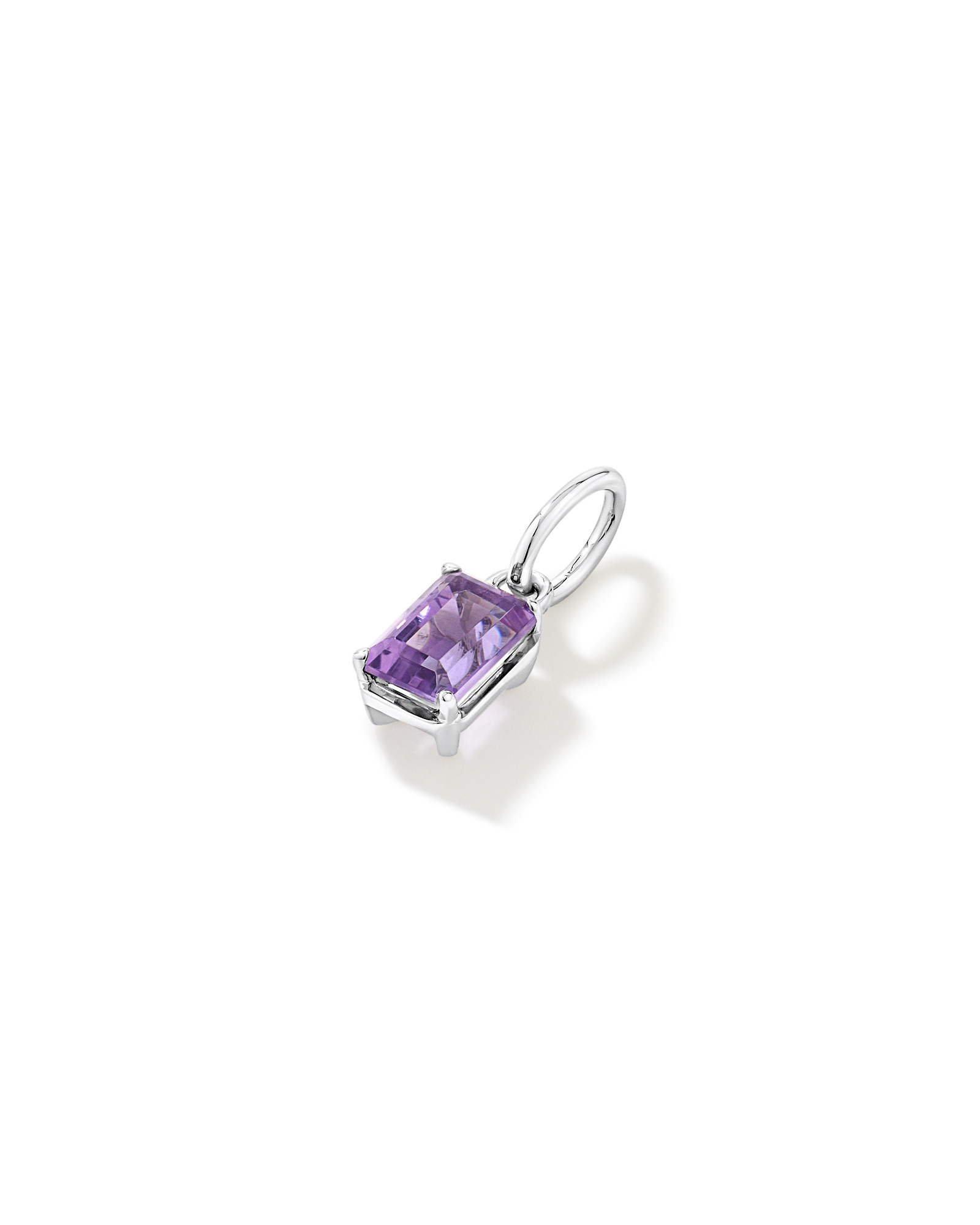 Pendentif en améthyste taille émeraude en argent sterling