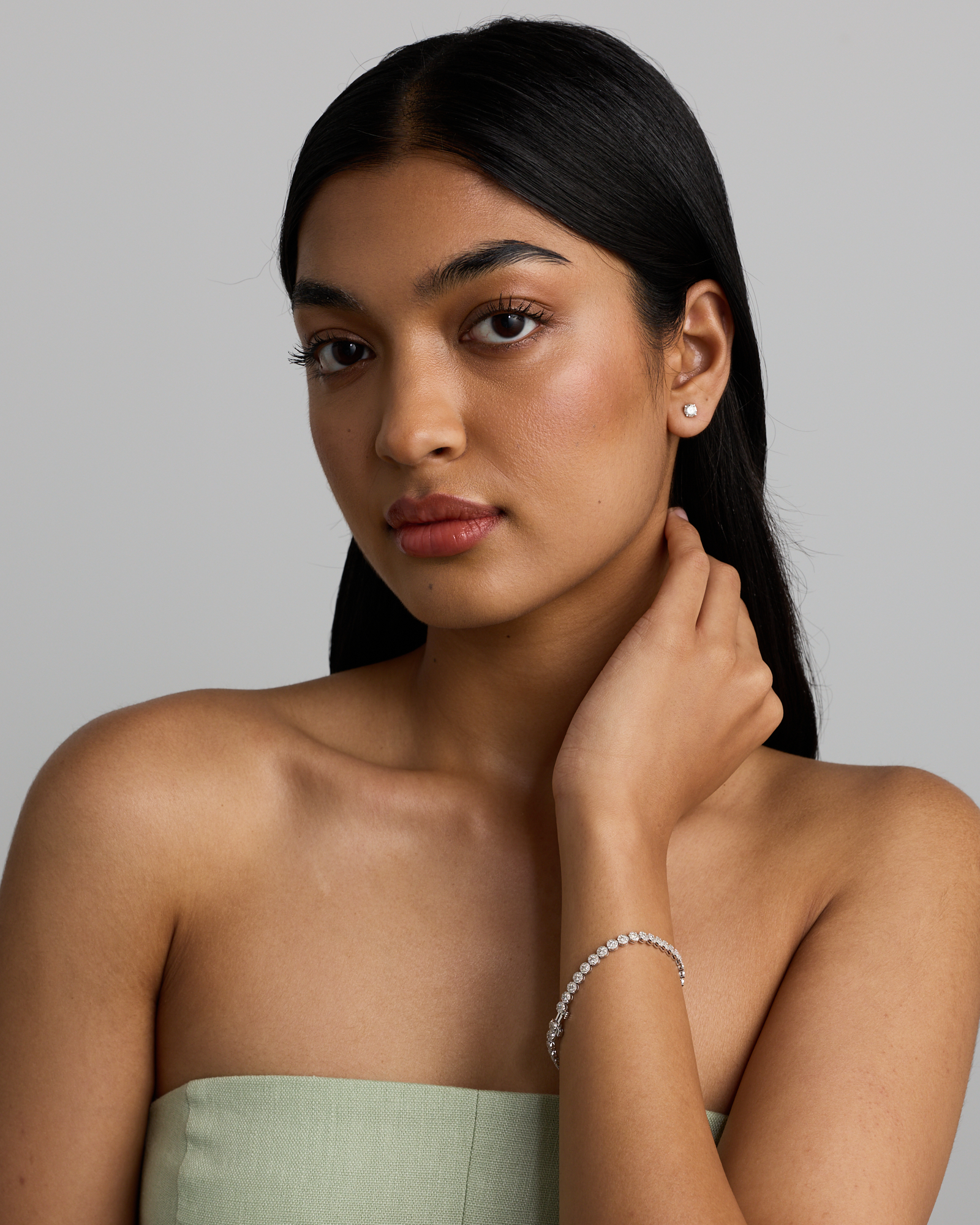 Bubble Tennis Bracelet with 3.03 Carat TW of Diamonds in 14kt White Gold