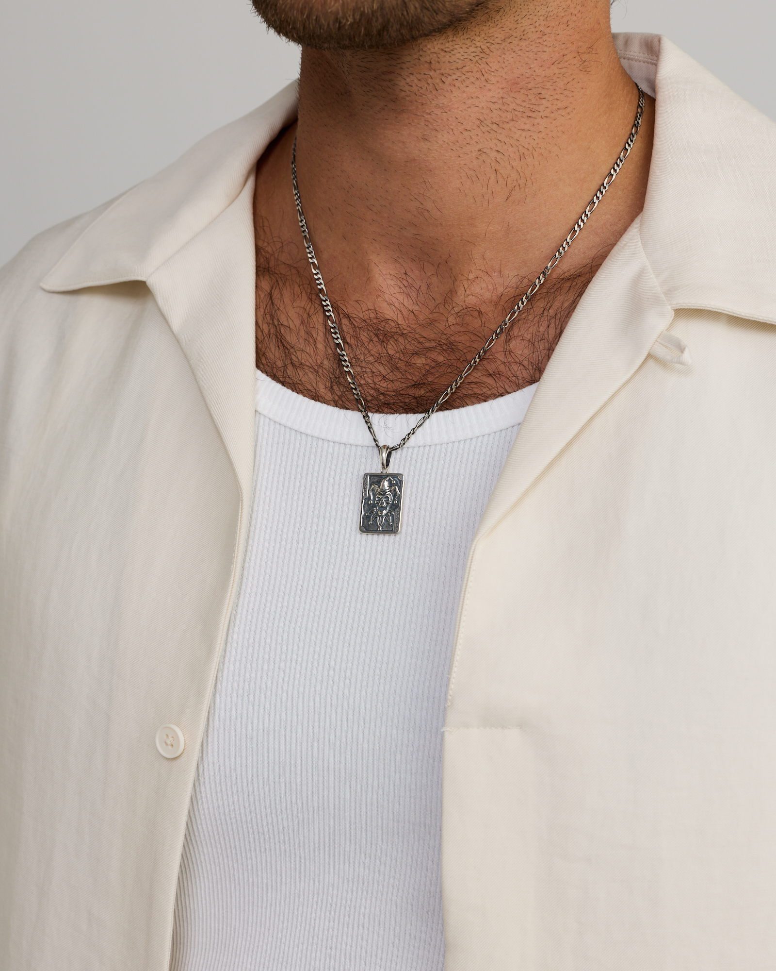 Joker Card Pendant in Sterling Silver