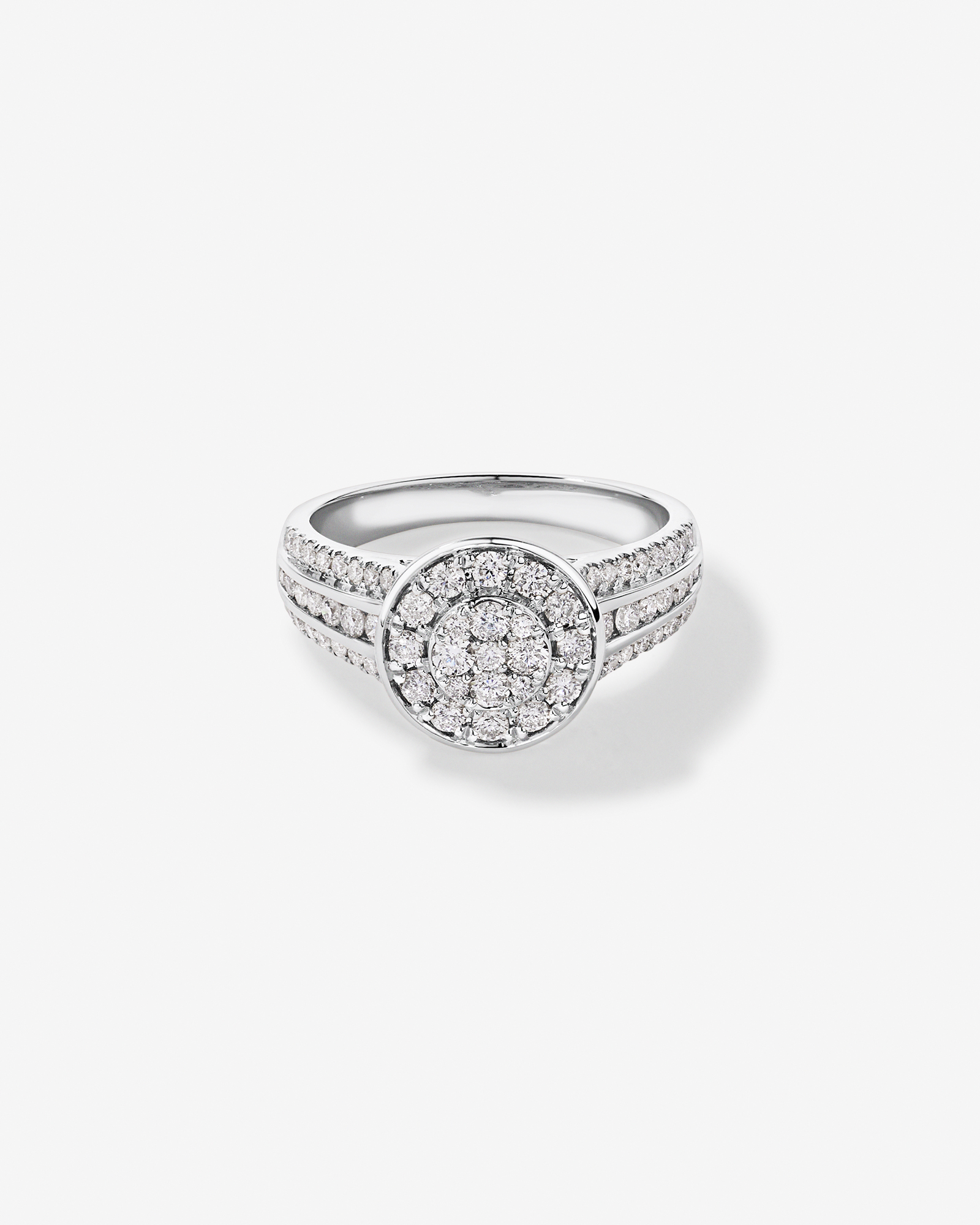 0.85 Carat TW Round Diamond Cluster Ring 10kt Gold