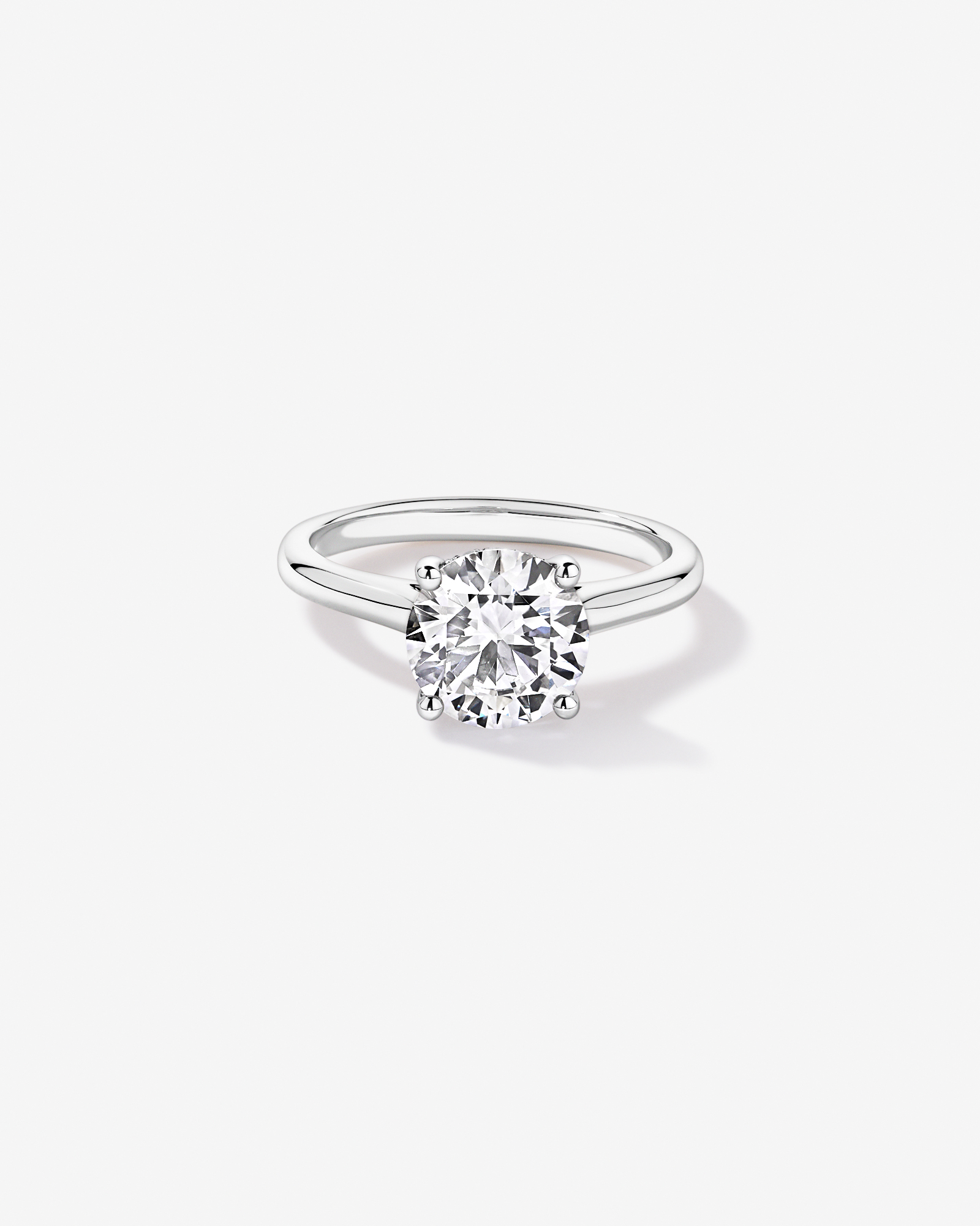 Bague solitaire en or blanc 14 carats sertie d'un diamant rond brillant de 2,32 carats, cultivé laboratoire