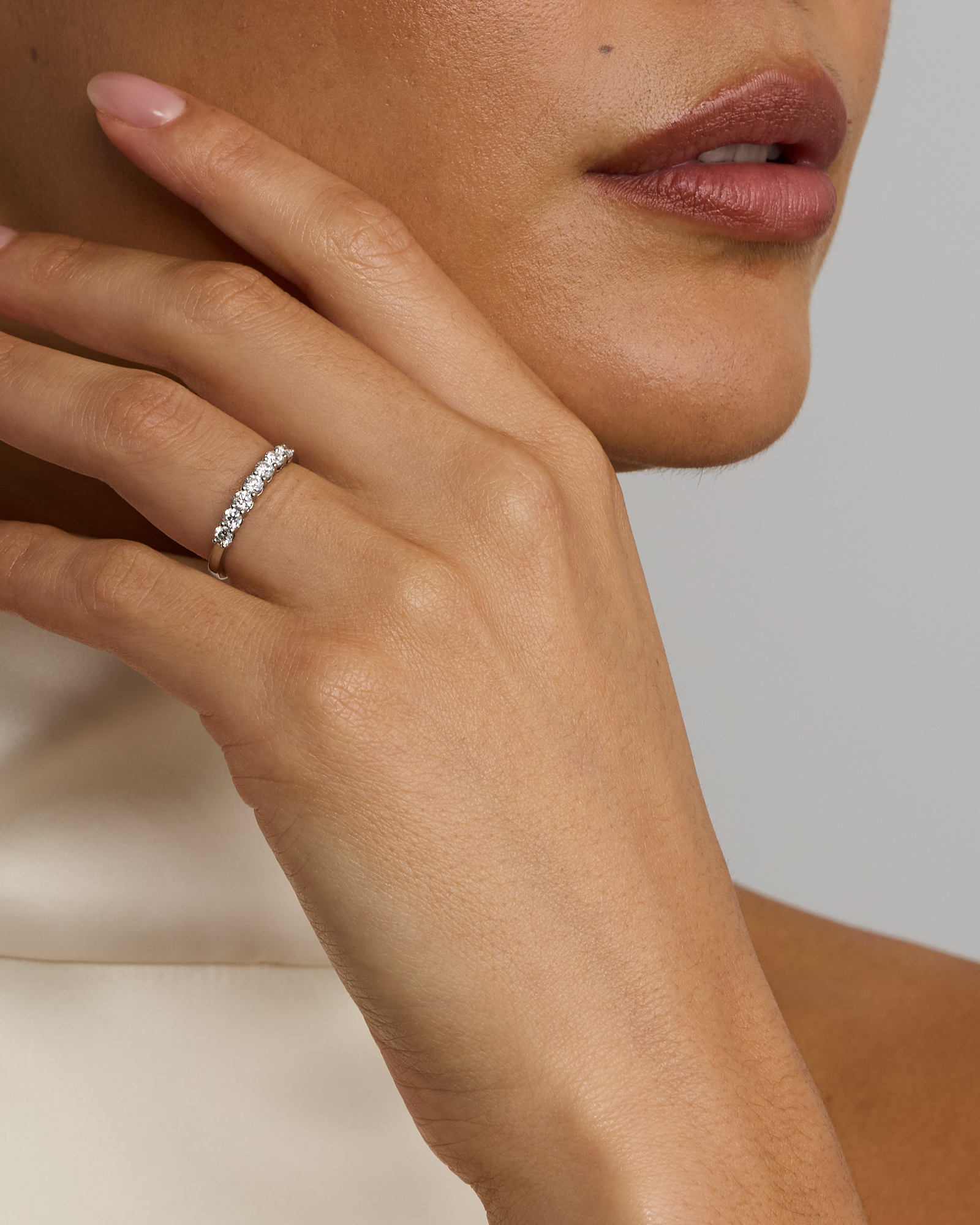 0.50 Carat TW Round Brilliant Wedding Band in Recycled Platinum