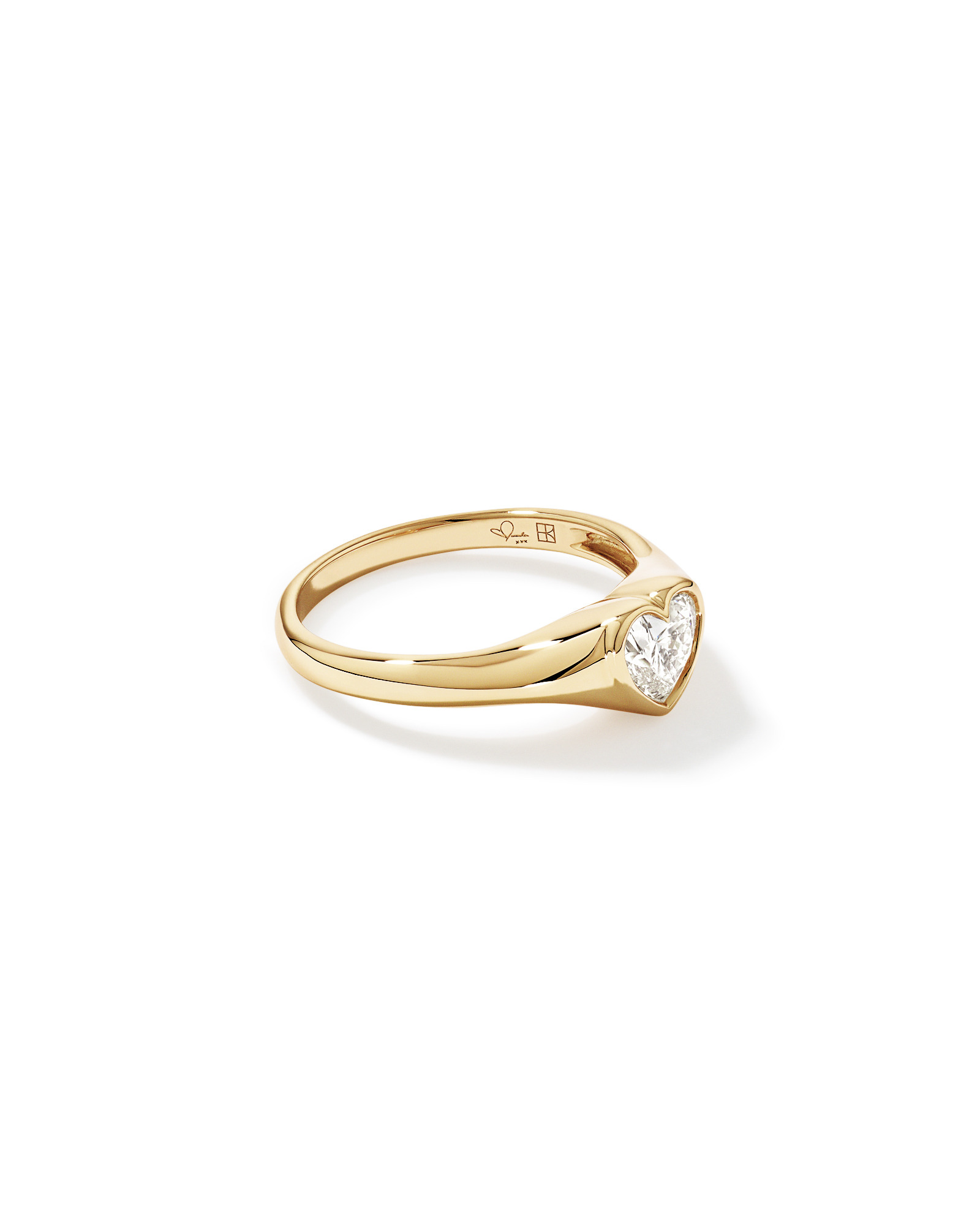 0.70 Carat TW Laboratory-Grown Diamond Heart Ring 10kt Yellow Gold