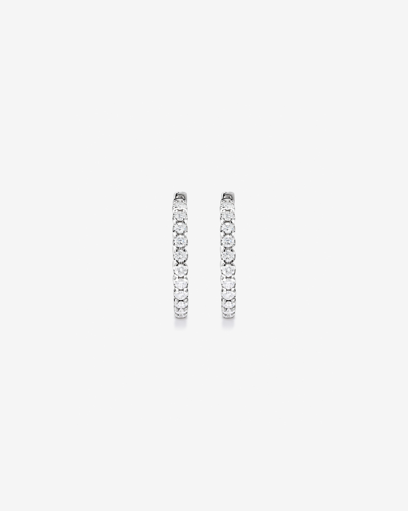 3.00TW Anneaux à cerceau diamant de laboratoire à l’envers en argent - Moyen