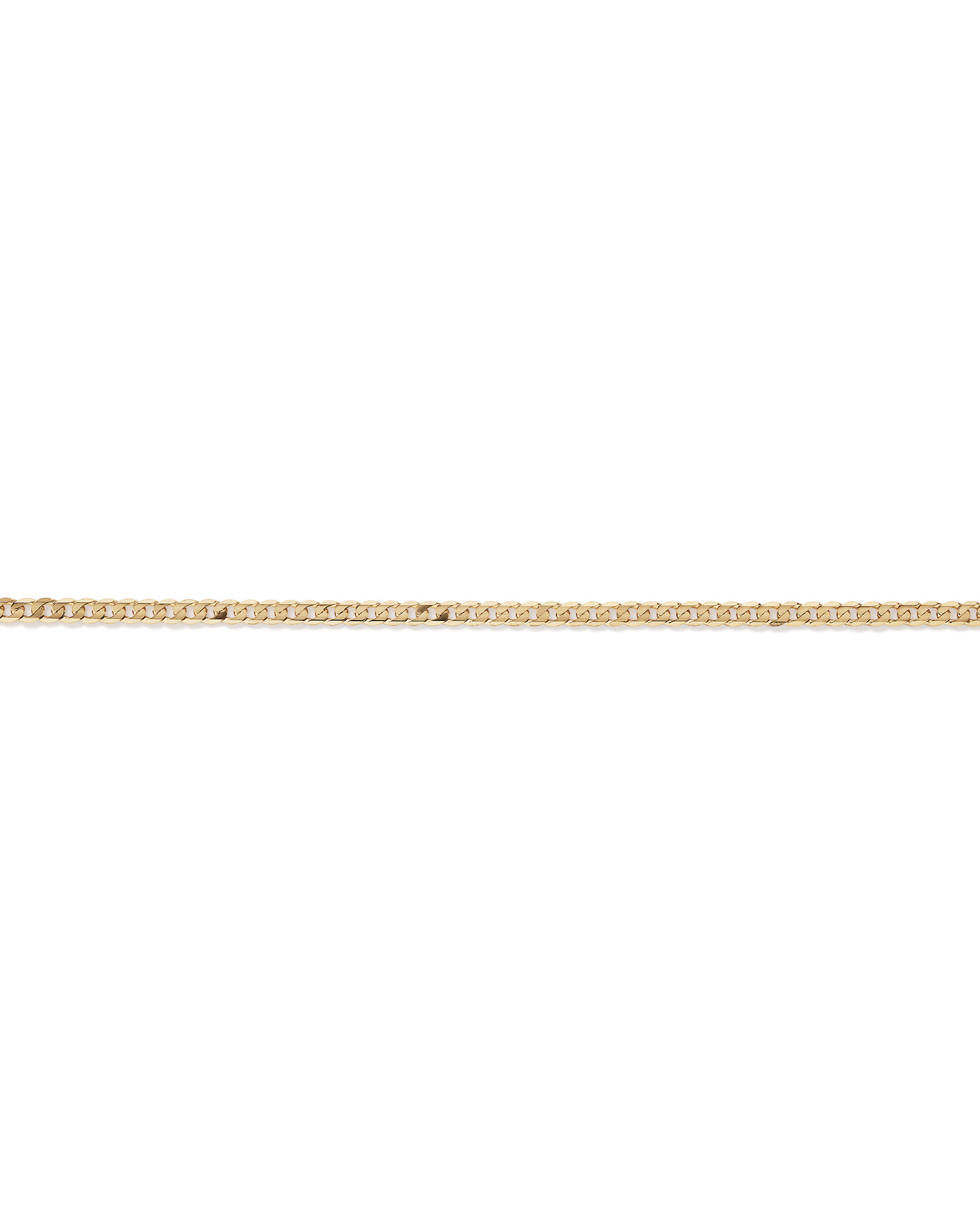 55cm (22") 3mm Width Solid Flat Bevelled Curb Chain in 10kt Yellow Gold