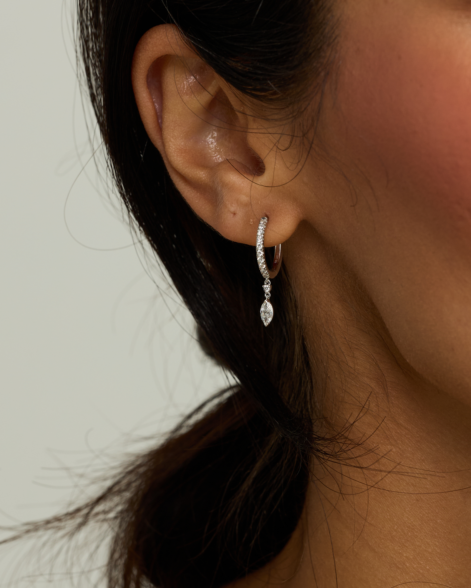Drop Earrings with 0.50 Carat TW Laboratory-Grown Diamonds in Sterling Silver