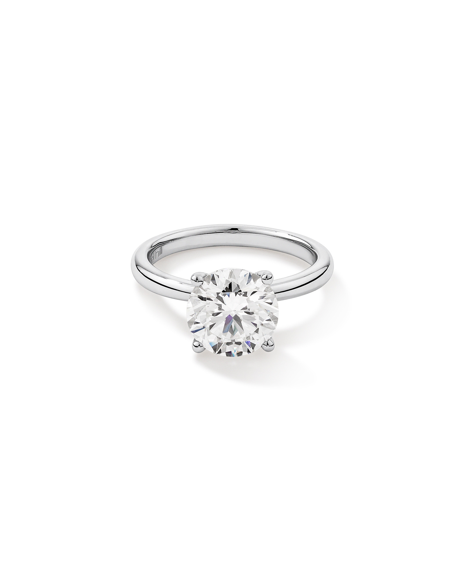 3,00 Carats Poids Total Bague De Fiançailles Solitaire En Diamant Rond Brillant Cultivé En Laboratoire, En Platine