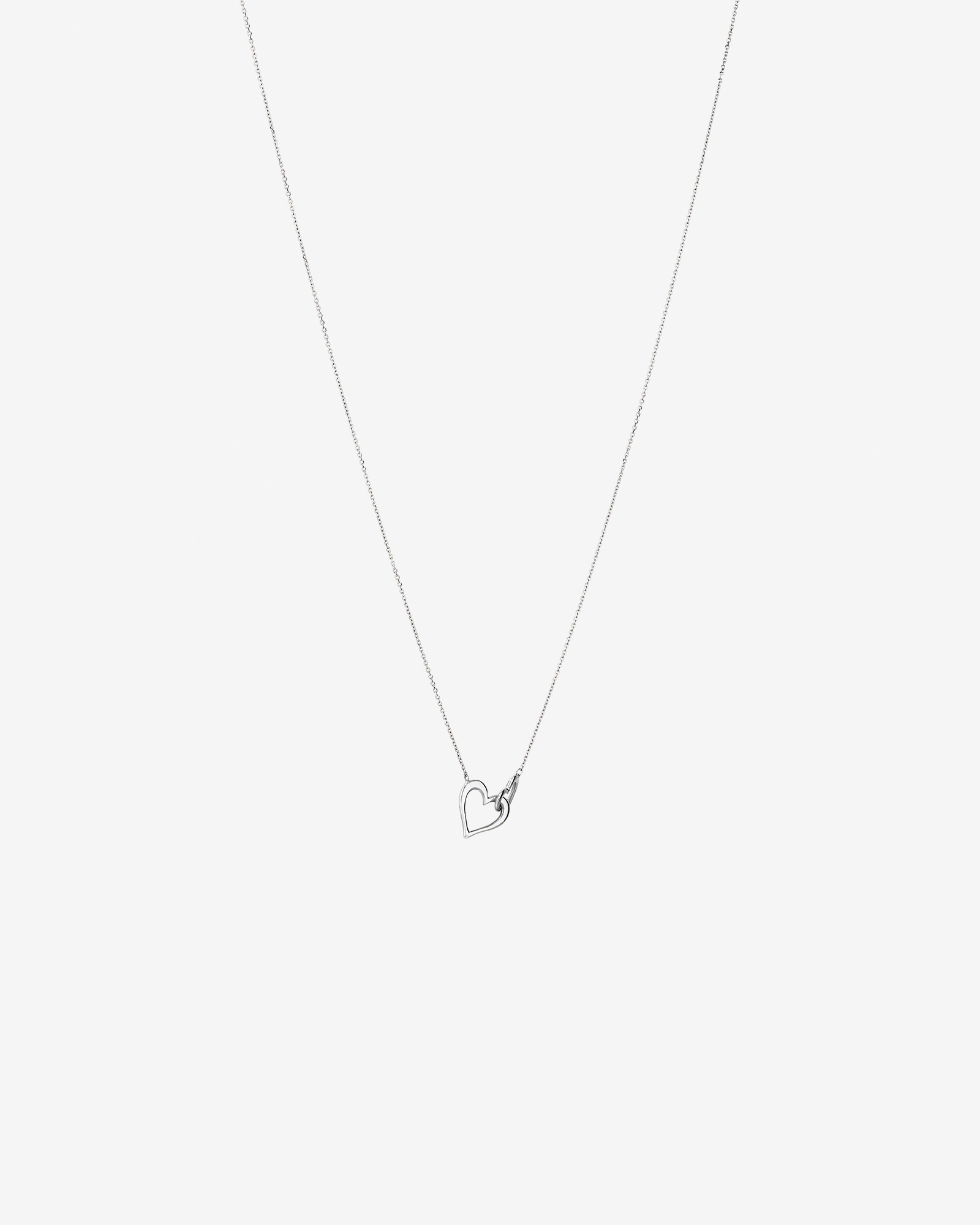 Collier Double Coeur Ouvert en Argent Sterling