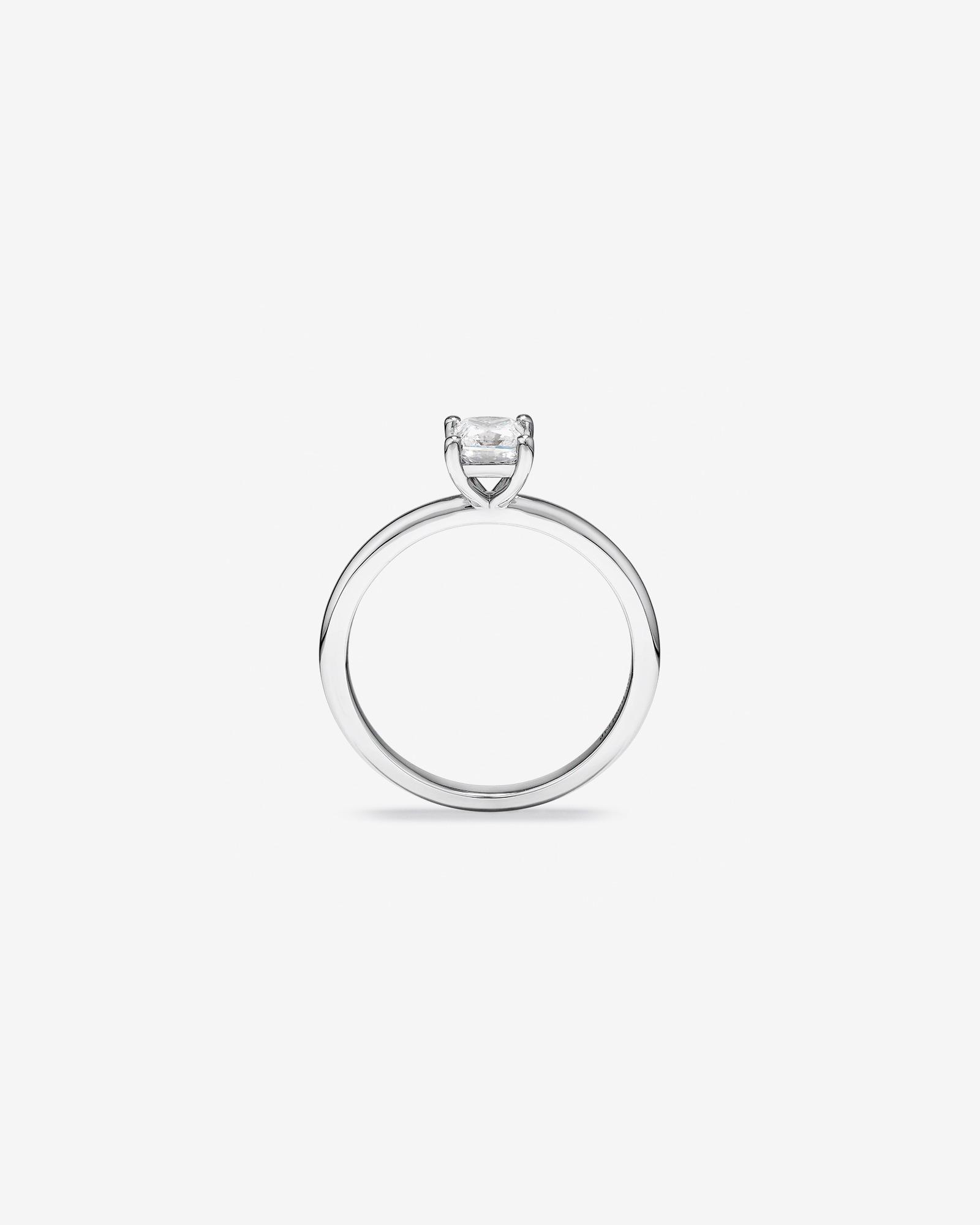 0.50 Carat TW Princess Cut Diamond Solitaire Engagement Ring in 14kt White Gold