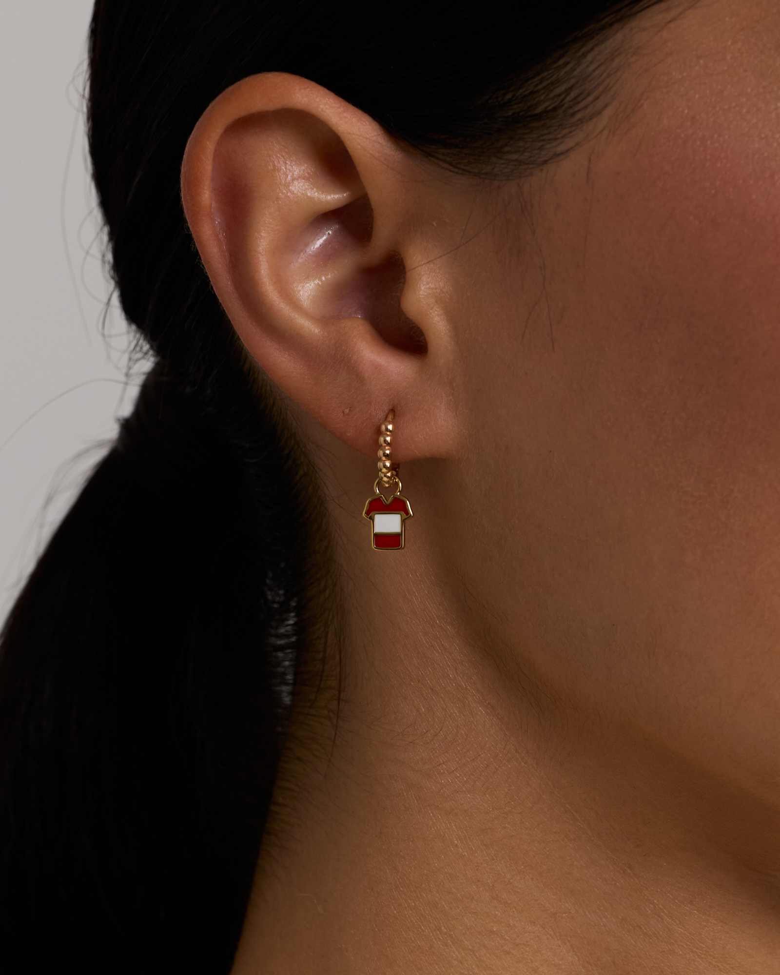 Porte-bonheur de boucles d’oreilles en chandail Canada en Vermeil 18Kt