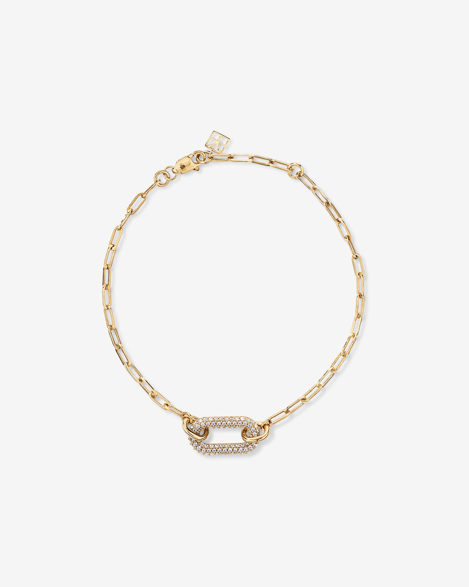 Luxe Links Bracelet with Cubic Zirconia in 18kt Vermeil