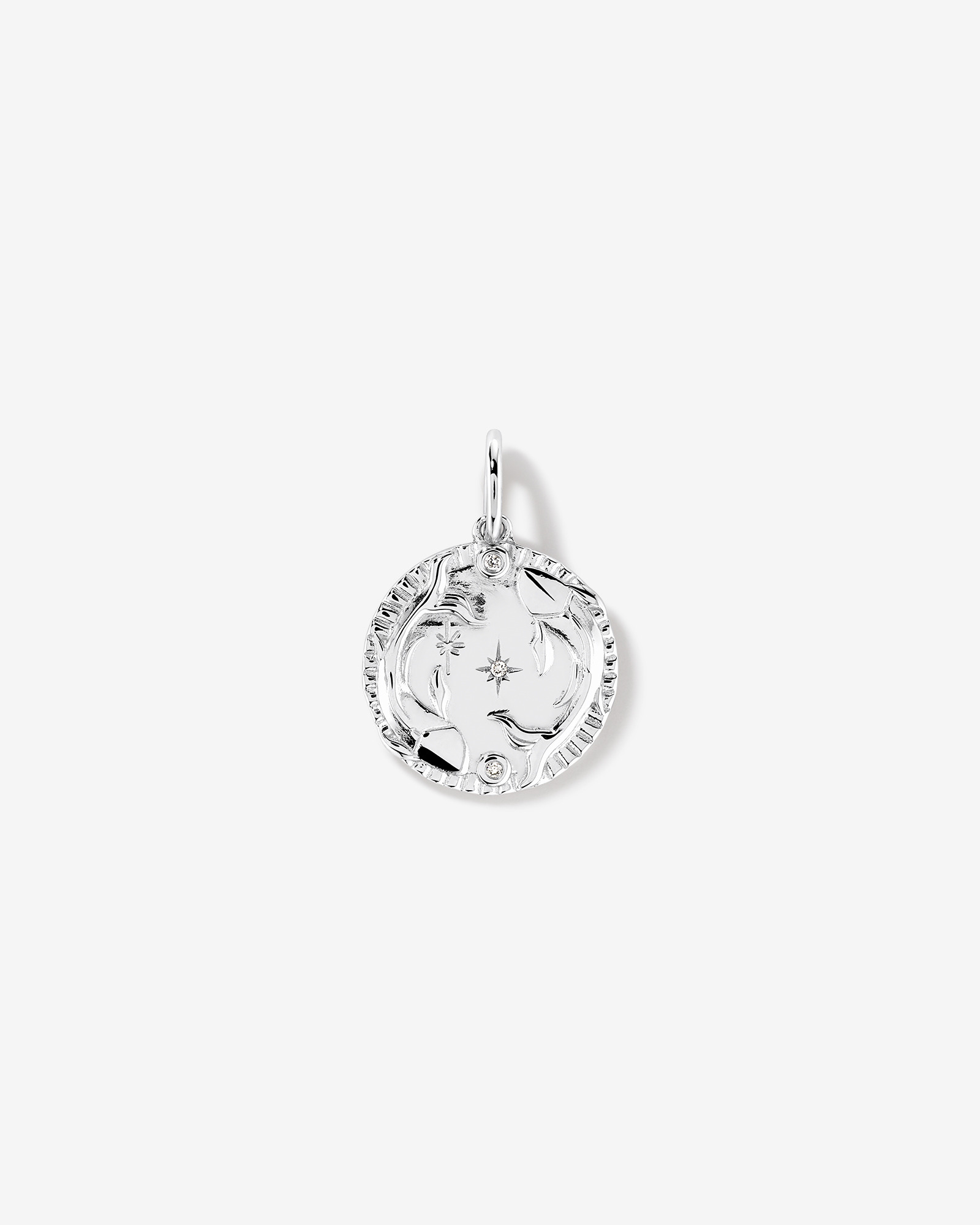 Diamond Accent Pisces Zodiac Pendant in Sterling Silver