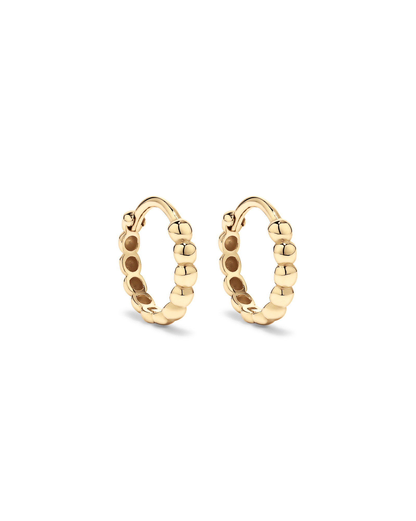 Boucles d'oreilles créoles à perles moyennes de 12 mm en or jaune 10 carats