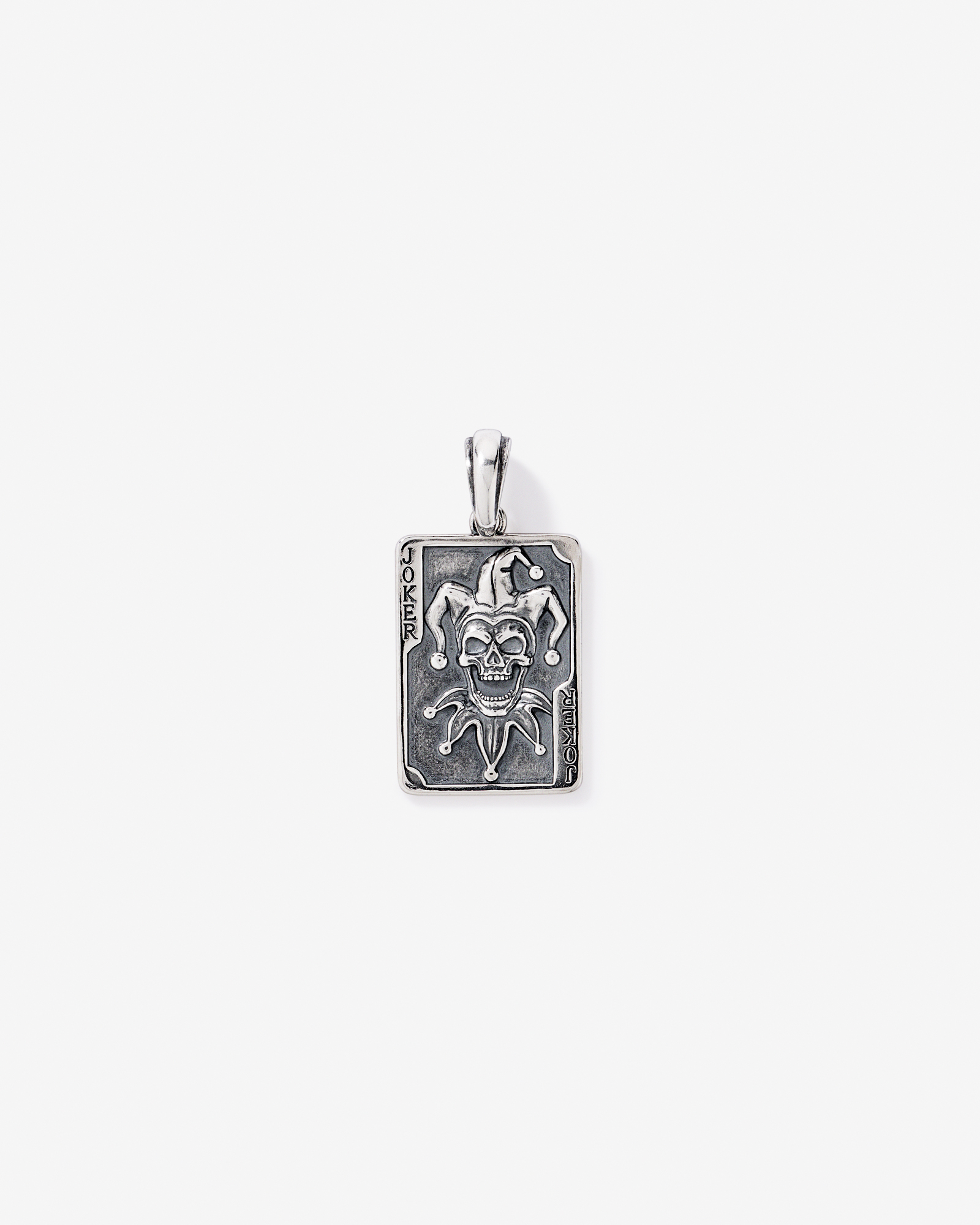 Joker Card Pendant in Sterling Silver