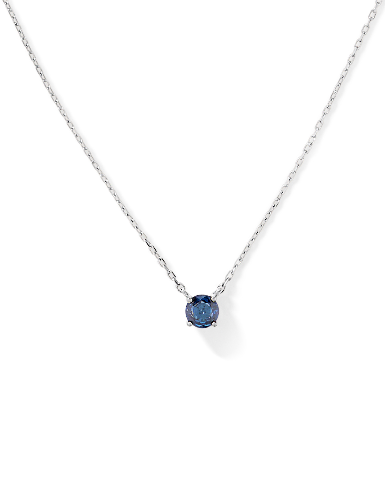 Australian Sapphire Round Cut Necklace in 10kt White Gold