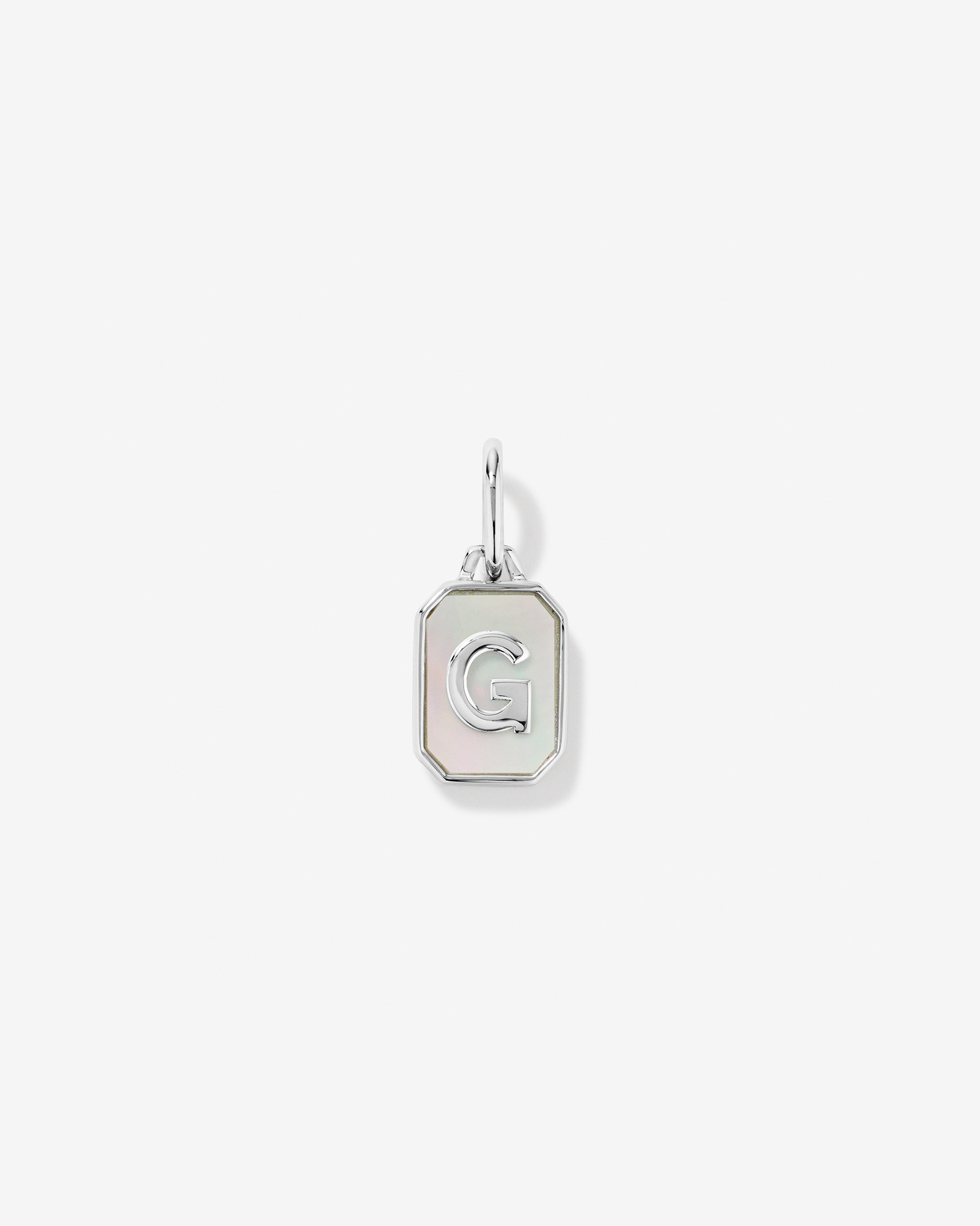 Letter Mother of Pearl Initial Pendant in Sterling Silver