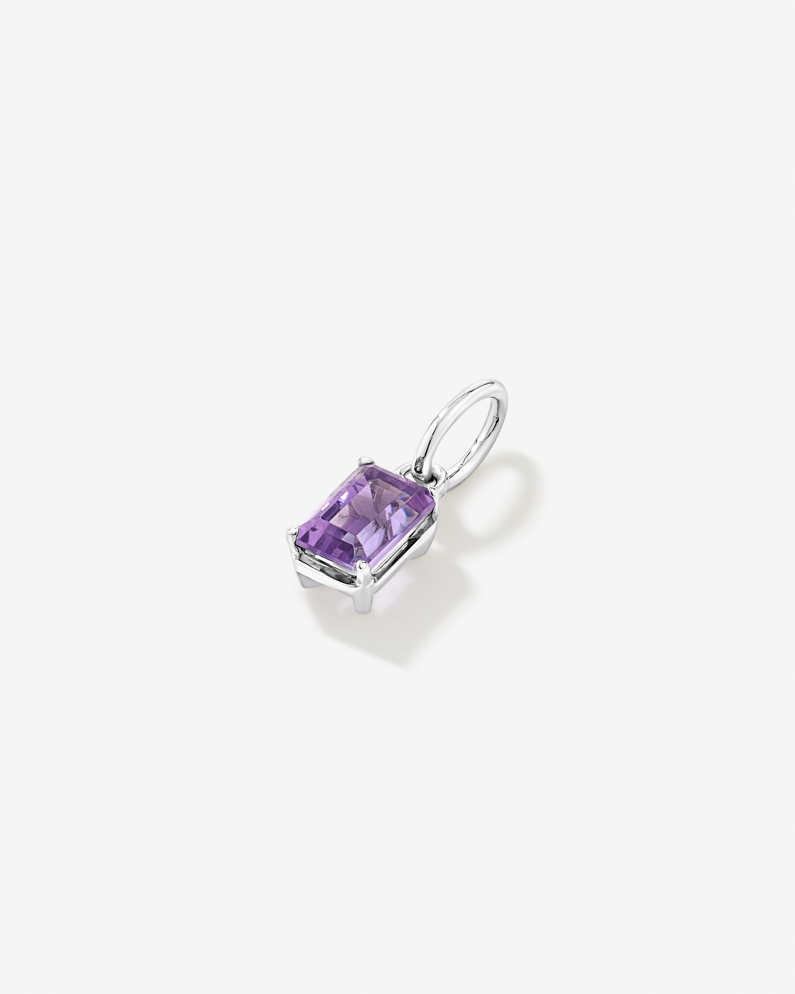 Emerald-Cut Amethyst Pendant in Sterling Silver