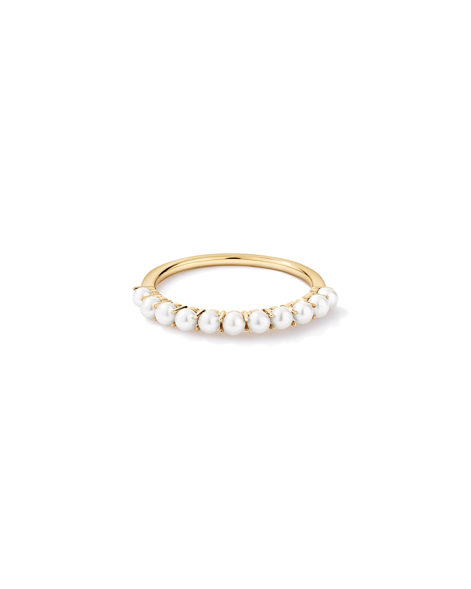Cultured Freshwater Pearl Band Ring 10kt Gold