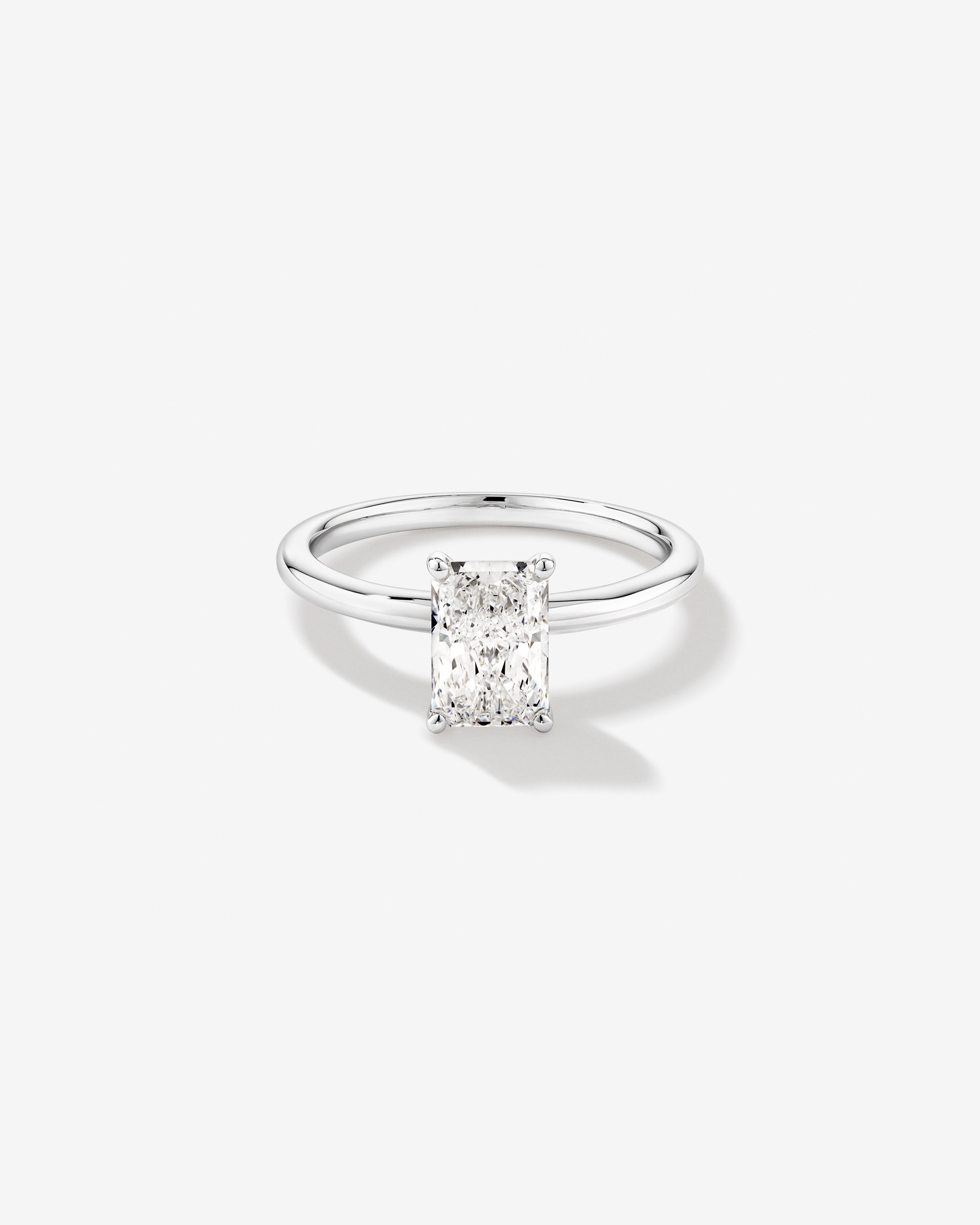 1.25 Carat TW Radiant Laboratory-Grown Diamond Solitaire Engagement Ring 14kt White Gold