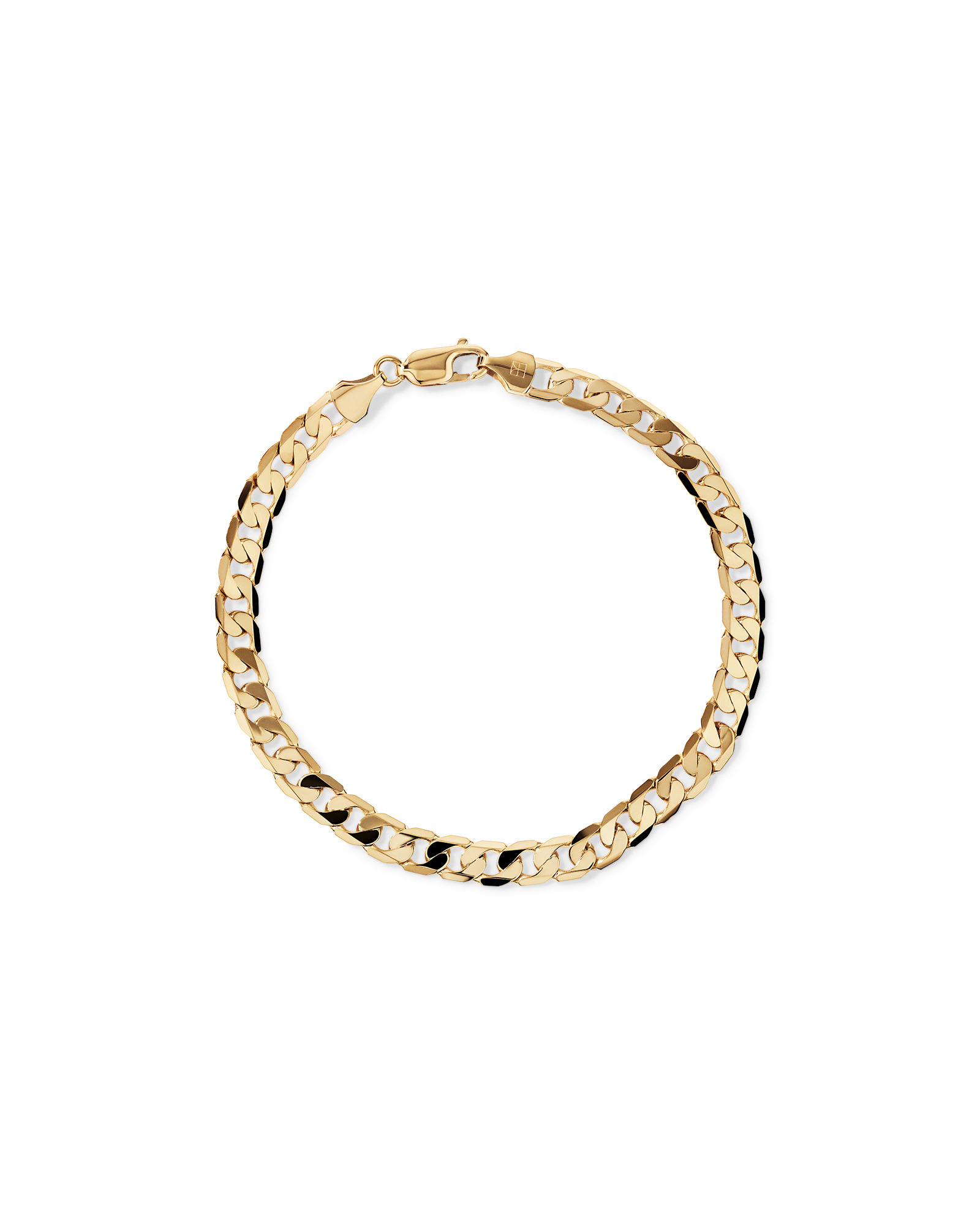 23cm (22") 6mm-6.5mm Width Curb Bracelet in 10kt Yellow Gold