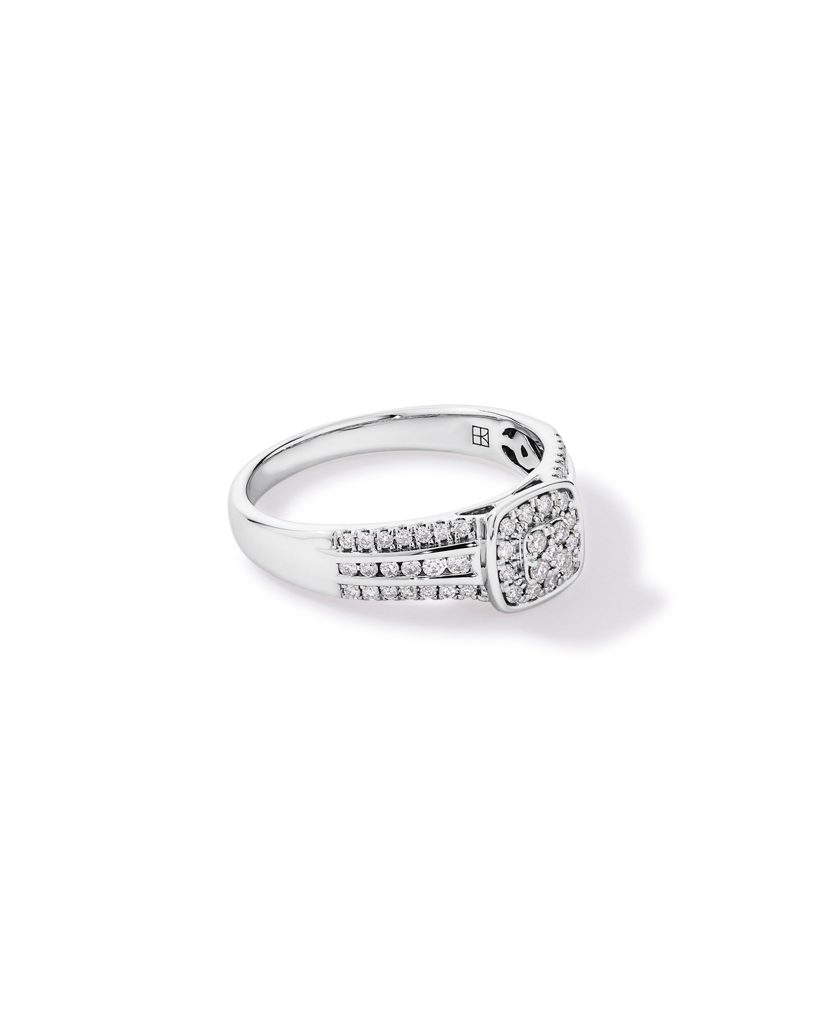 0.35 Carat TW Cushion-Shaped Diamond Cluster Ring in Sterling Silver