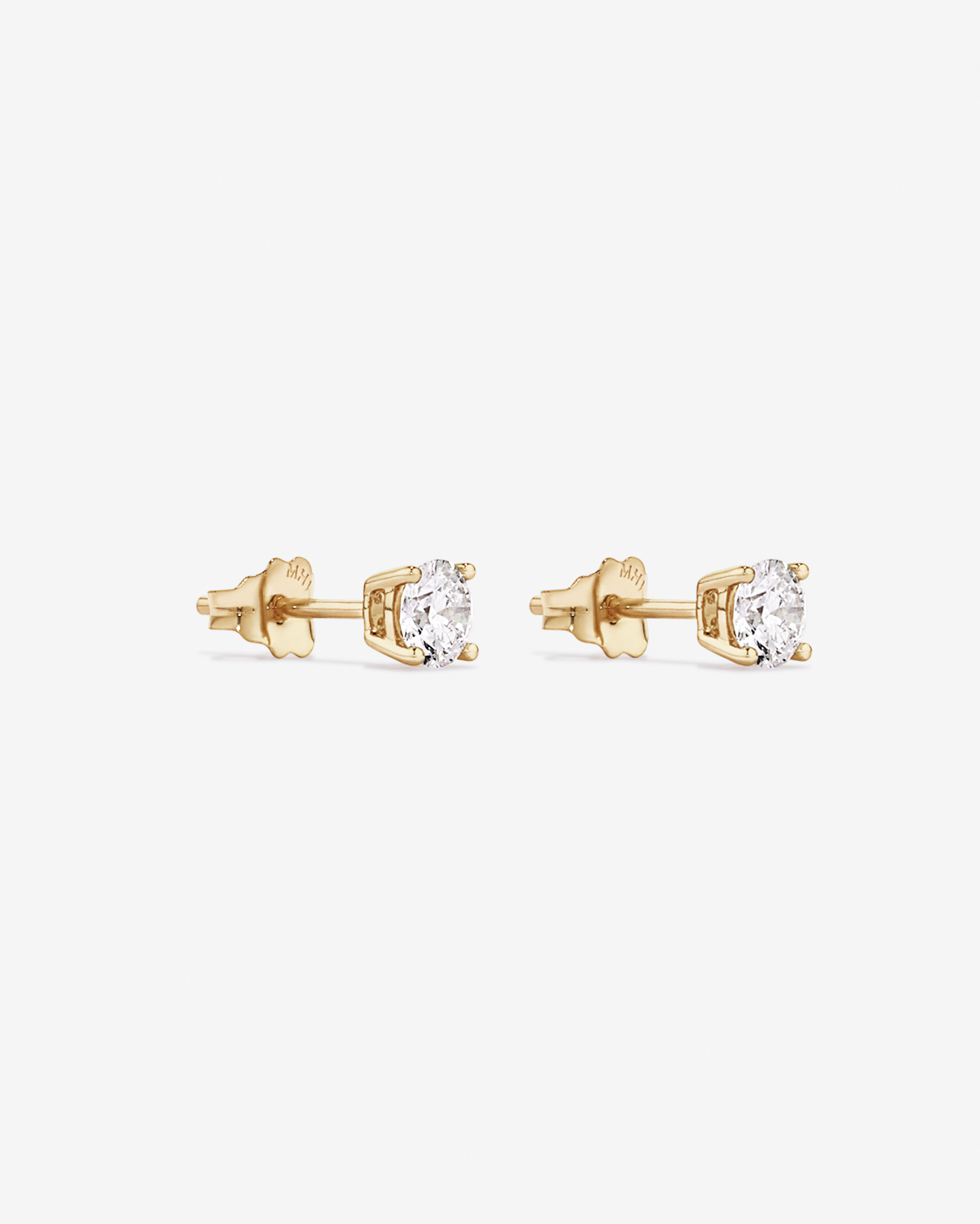 0.60 Carat TW Round Brilliant Laboratory-Grown Diamond Solitaire Stud Earrings in 10kt Yellow Gold