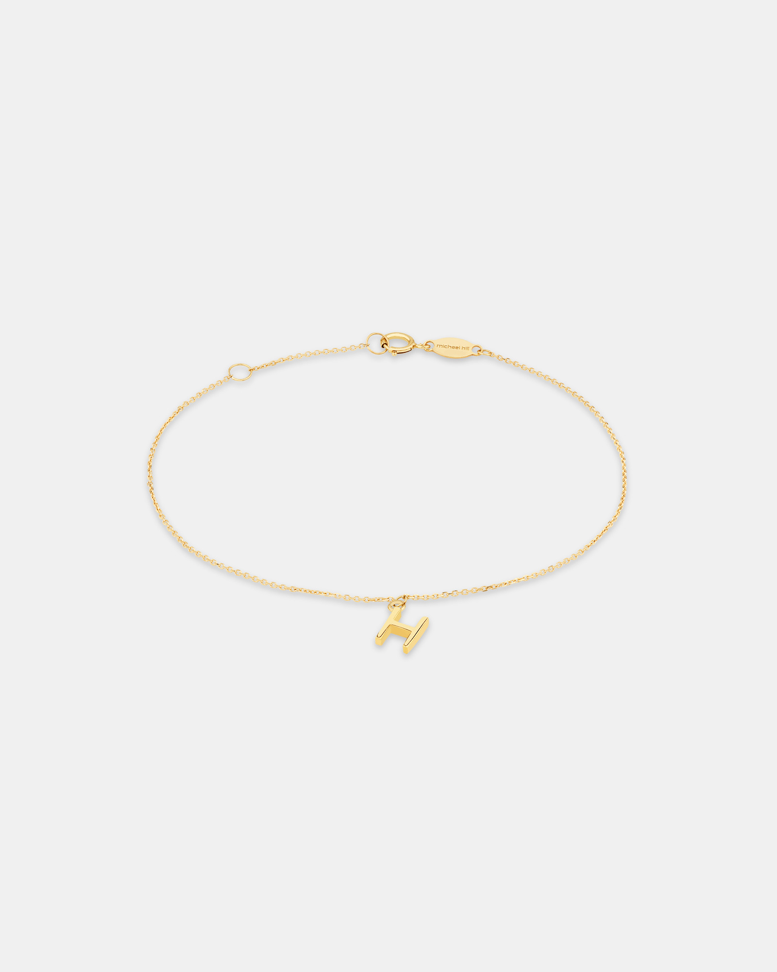 Collier à pendentif initiale H en or jaune 10 K