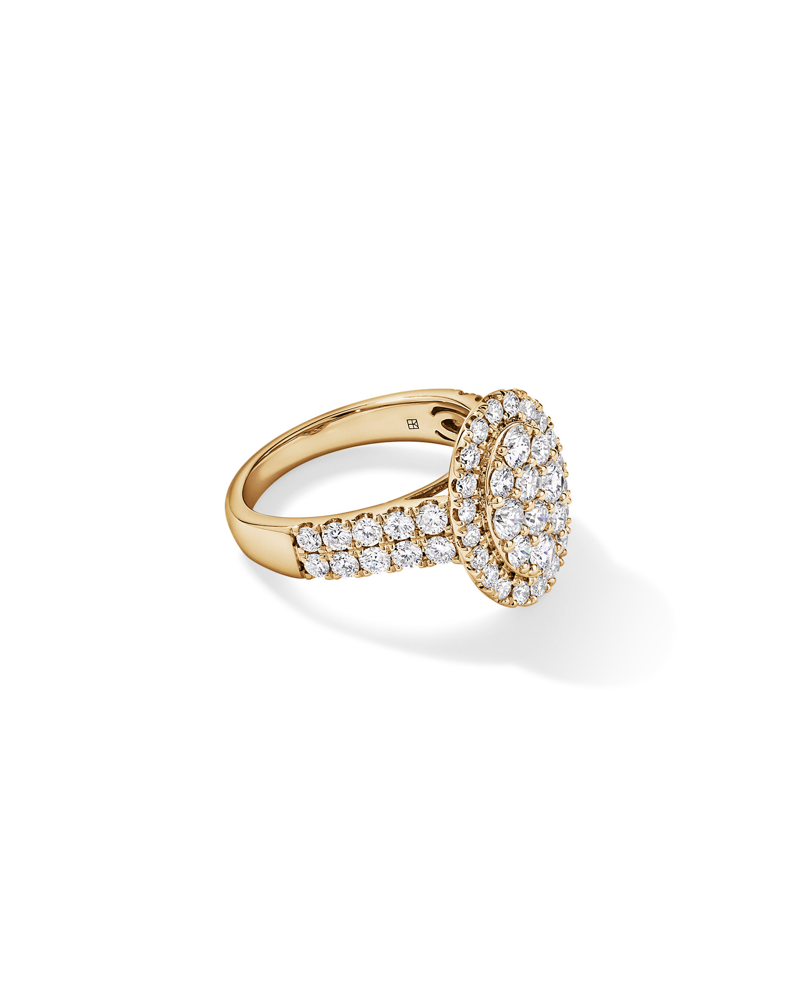 2.00TW Round Brilliant Laboratory-Grown Diamond Cluster Ring 10kt Yellow Gold