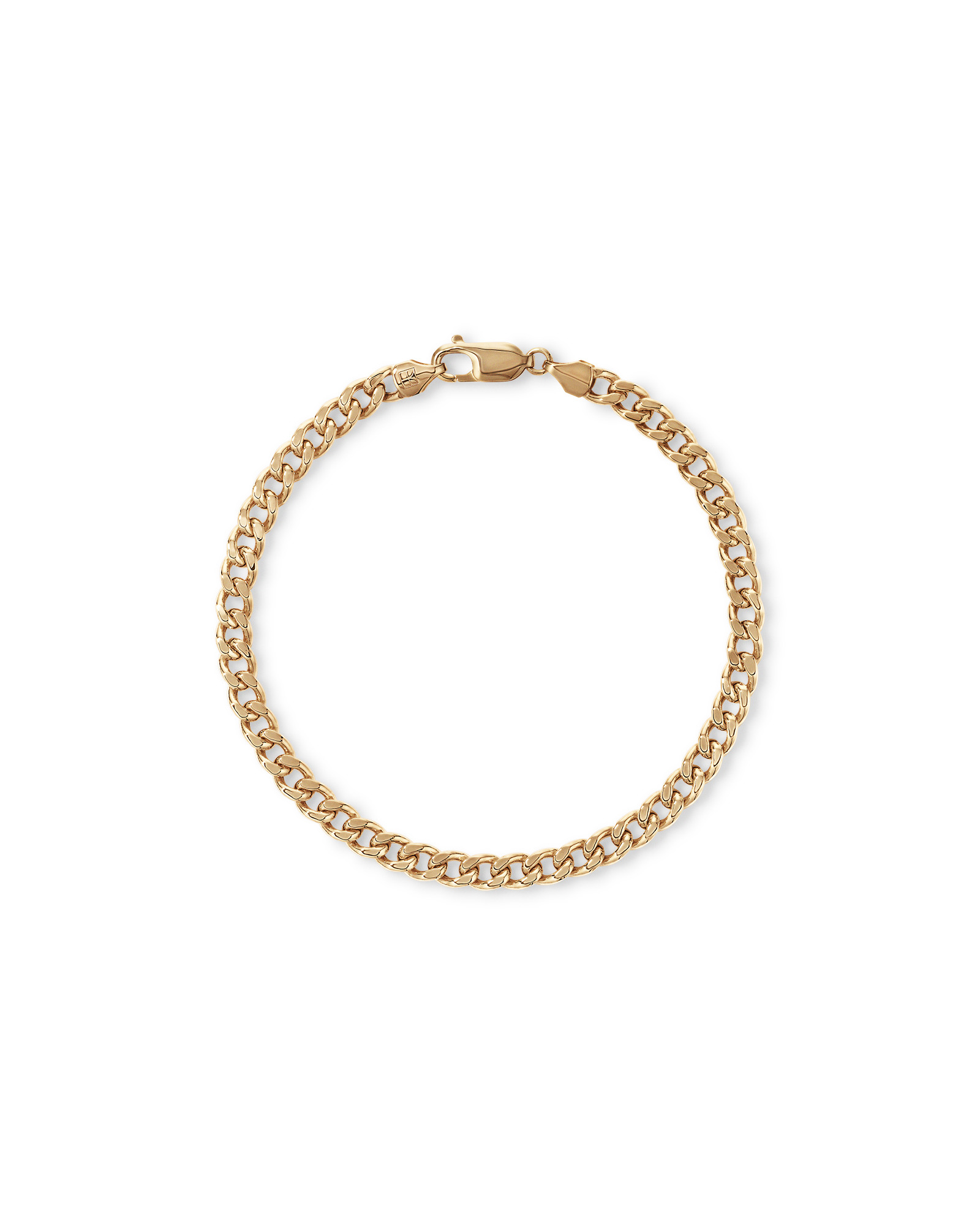 21cm (8.5") 5.5mm Semi-Solid Diamond Cut Curb Bracelet in 10kt Yellow Gold