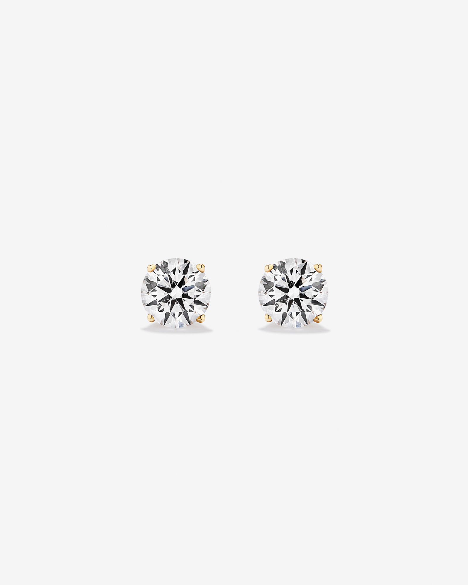 2.00TW Lab Diamond Solitaire Stud Earrings in 10kt Gold