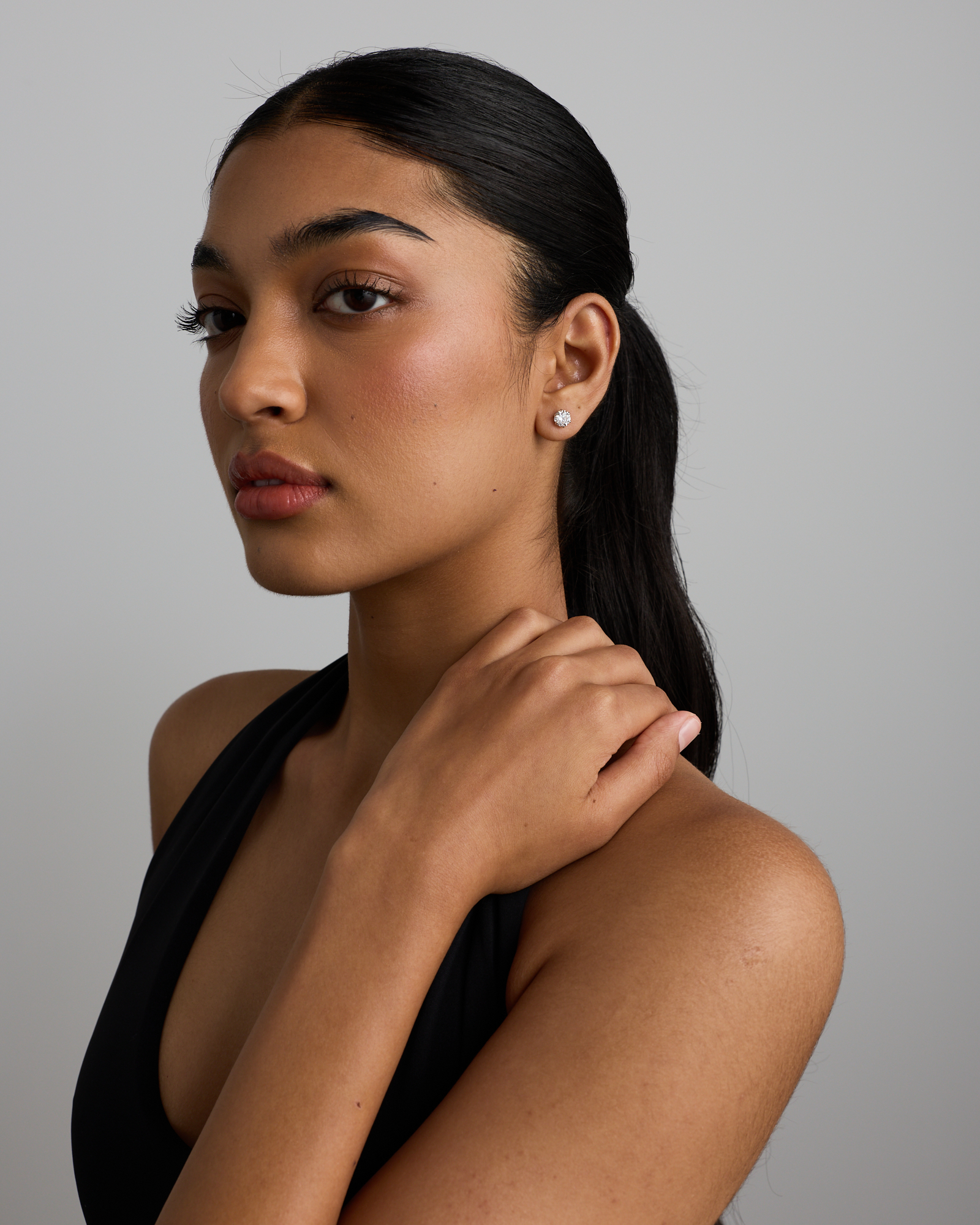 7.3mm Round Brilliant Cubic Zirconia Stud Earrings in Sterling Silver