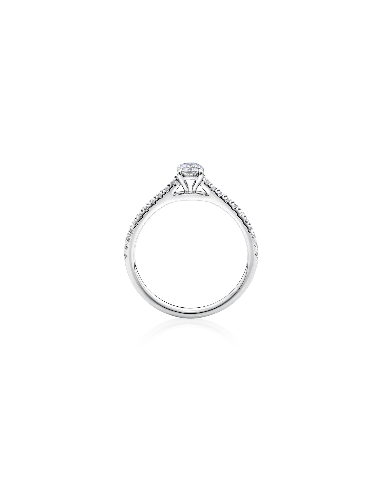 Bague de fiançailles en or blanc 14 K avec diamants totalisant 0,50 ct