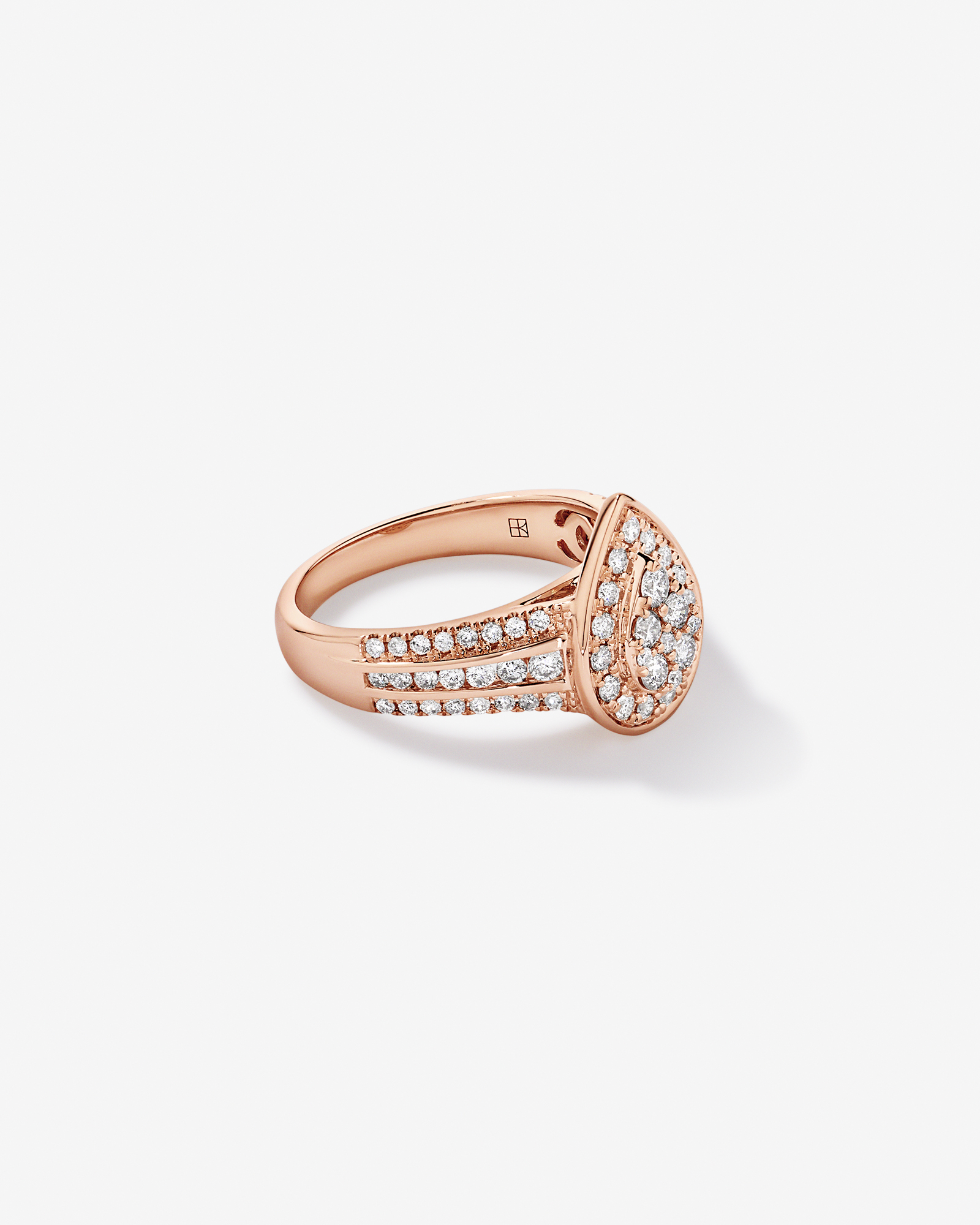 0.85 Carat TW Pear-Shaped Diamond Cluster Ring 10kt Rose Gold
