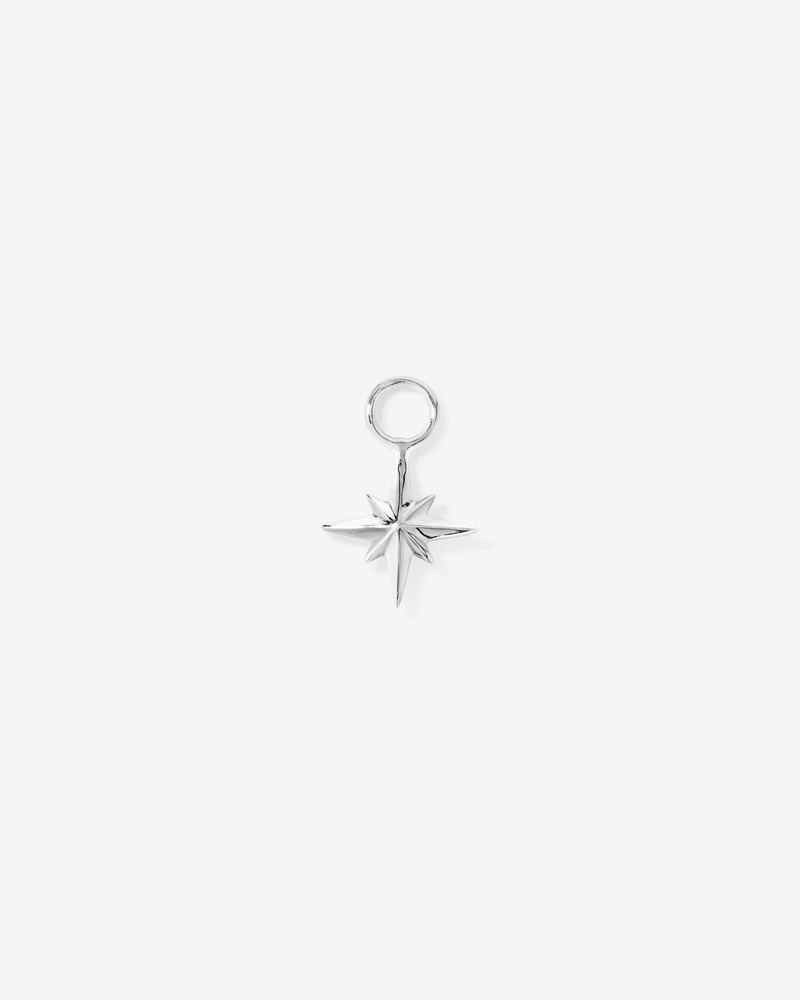 North Star Single Earring Charm in Sterling Silver