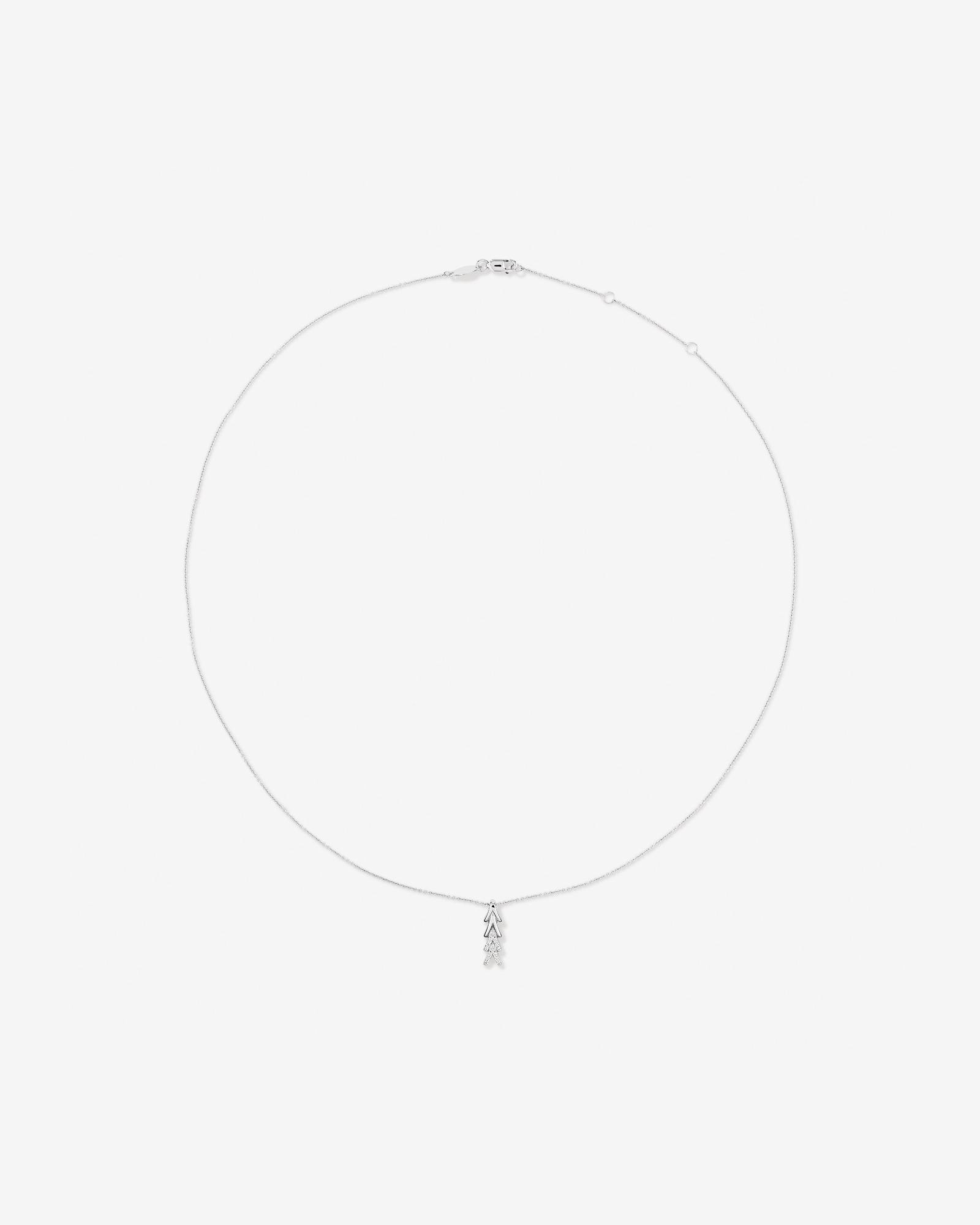 Cubic Zirconia Chevron Pendant Necklace in Sterling Silver