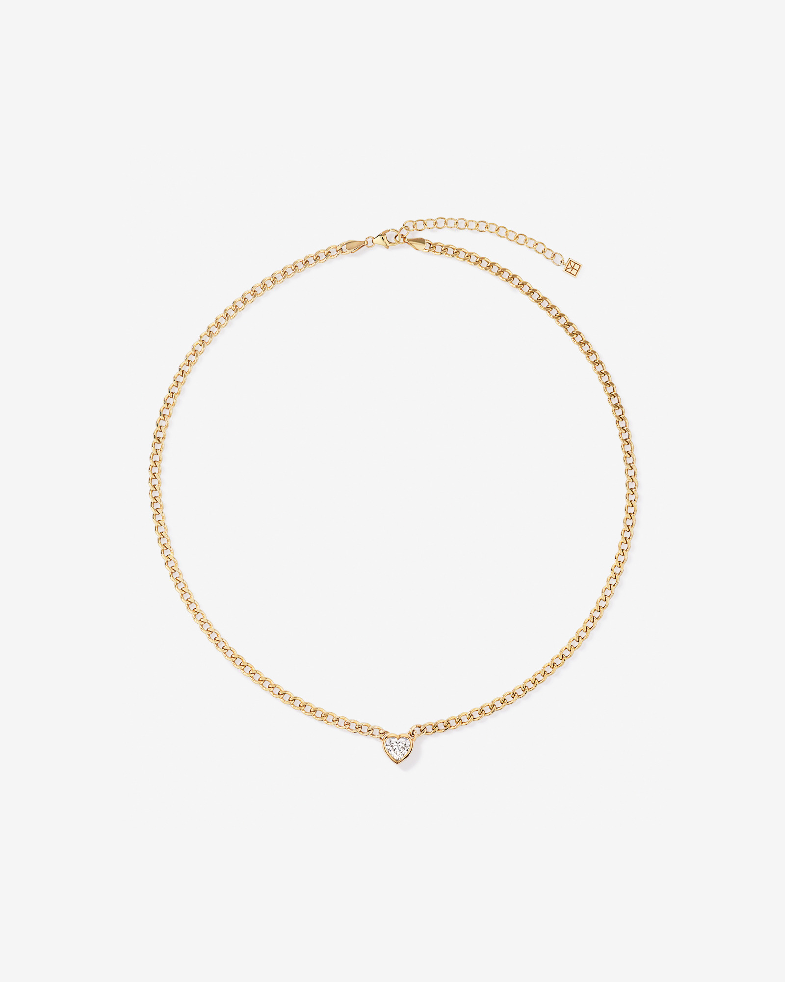 1.00 Carat TW Laboratory-Grown Diamond Heart Chain Necklace in 10kt Yellow Gold
