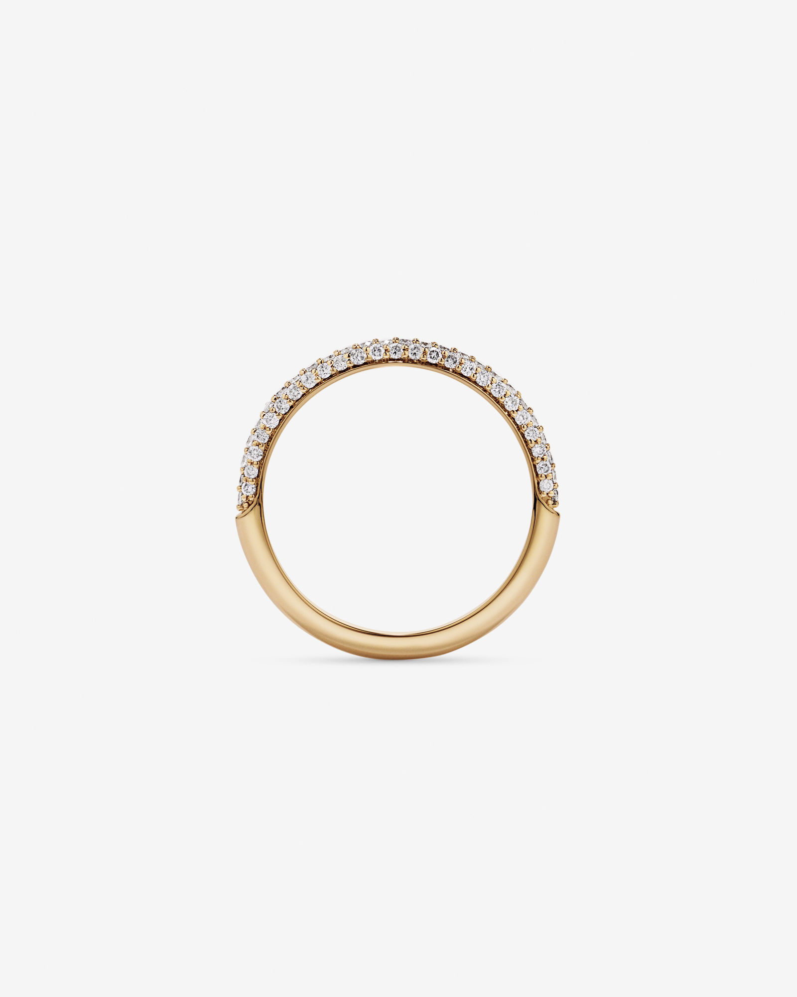 Alliance en or jaune 14 carats sertie de diamants taille brillant rond pavé (poids total 0,40 carat)