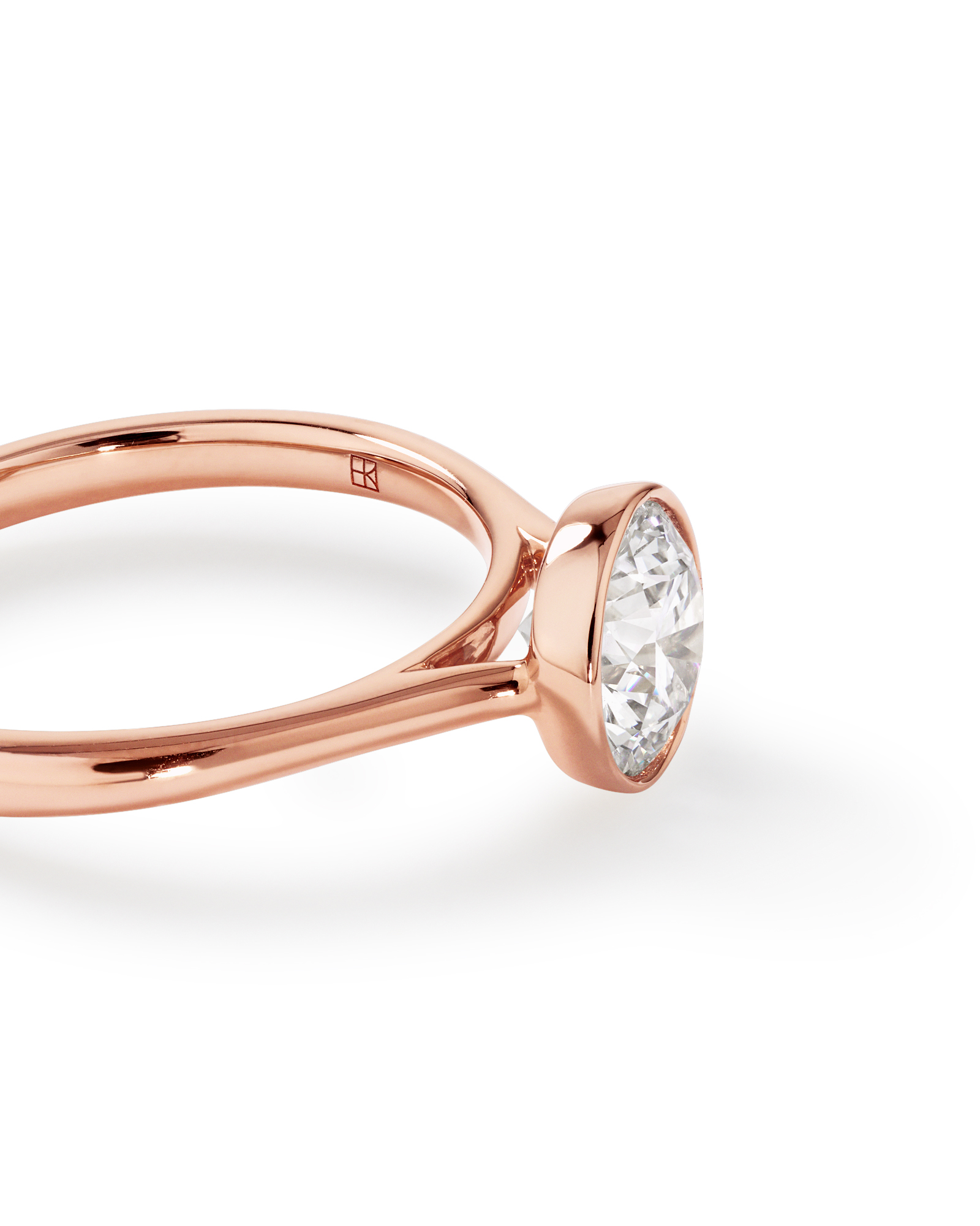 Bague de fiançailles ronde TW de 1,25 carat en diamants brillants de laboratoire en or rose 14 carats